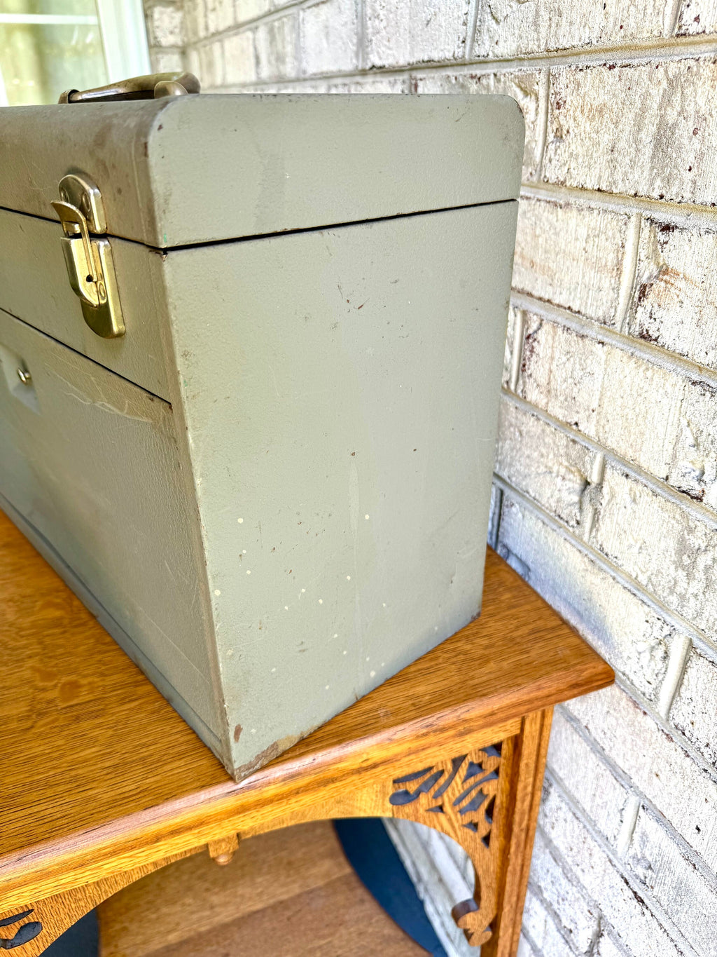 Vtg Metal Tool Machinist Tool Chest | 3 Drawer Metal Tool Chest with Keys | Locking Metal Journeyman Chest | 3 Drawer Metal Toolbox