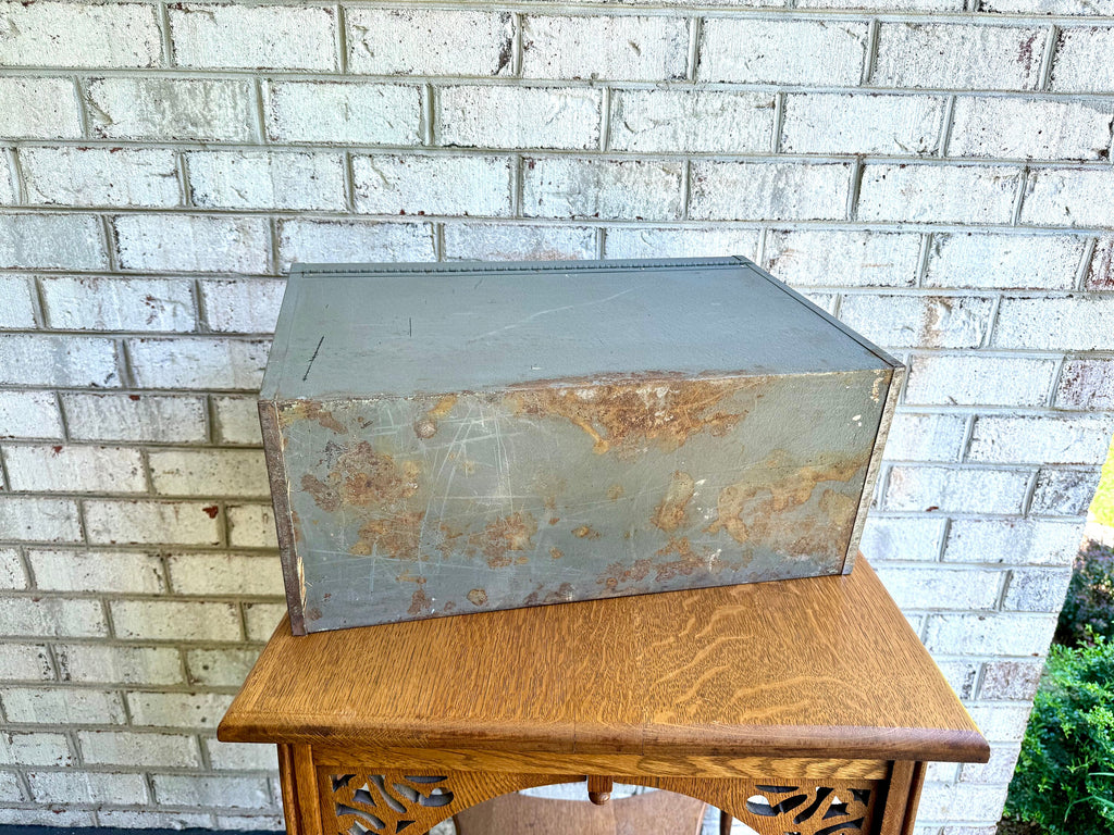 Vtg Metal Tool Machinist Tool Chest | 3 Drawer Metal Tool Chest with Keys | Locking Metal Journeyman Chest | 3 Drawer Metal Toolbox
