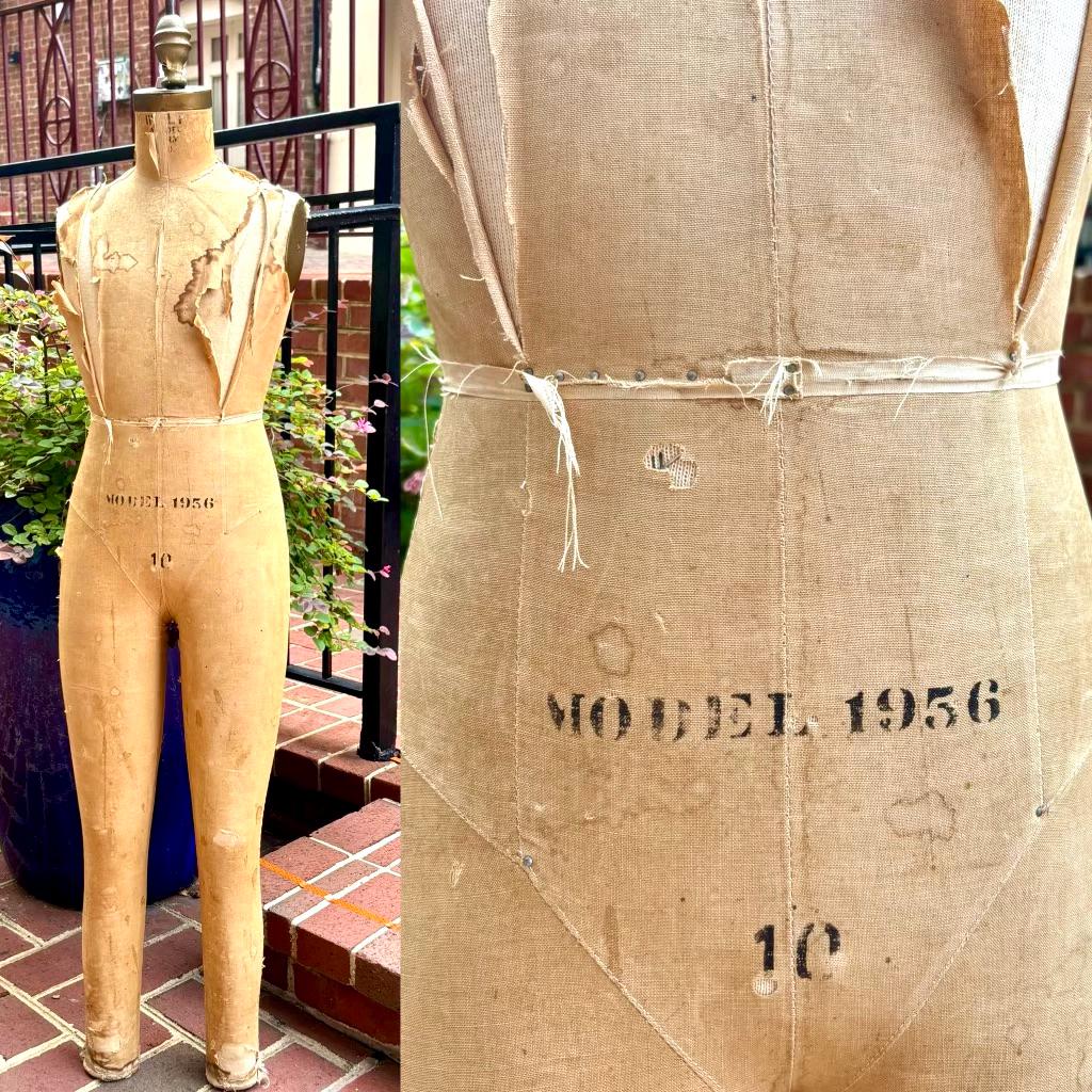 Vtg Distressed Wolf Dress Form | 1956 Pre-teen Dress Form | Hanging Dress Form | Seamstress Gift | Clothing Display | Wolf Model Form
