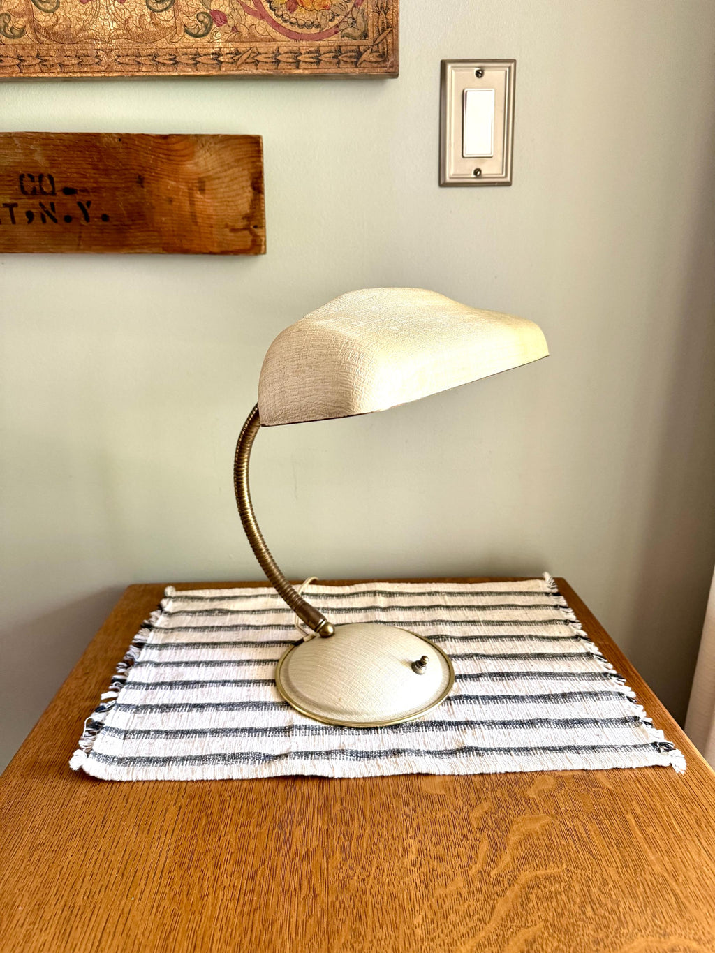Vtg Cannon Products Gooseneck Lamp | MCM Textured Adjustable Desk Lamp | Flexible Neck Desk Lamp | Task Lamp