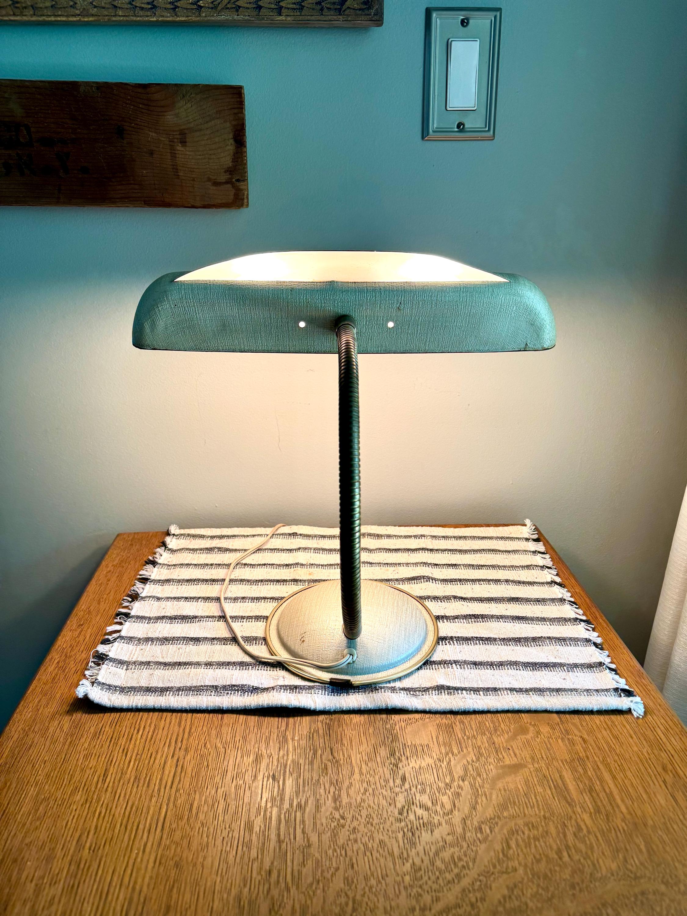 Vtg Cannon Products Gooseneck Lamp | MCM Textured Adjustable Desk Lamp | Flexible Neck Desk Lamp | Task Lamp