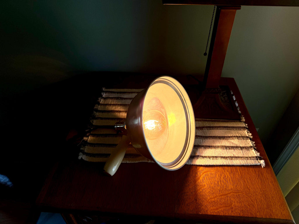 Vtg Aluminum Handheld Lamp | White Handle Heat Lamp | Aluminum Work Lamp | Spot lamp | Workstation Lamp | Industrial Hand Lamp