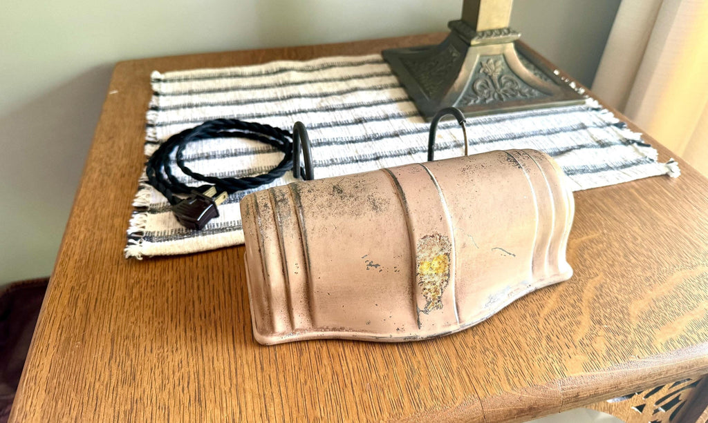 A Mid Century Distressed Headboard Lamp | Rustic Headboard Light | Bed Reading Lamp | Reading Lamp | Metal Bed Lamp | Metal Shade Bed Lamp
