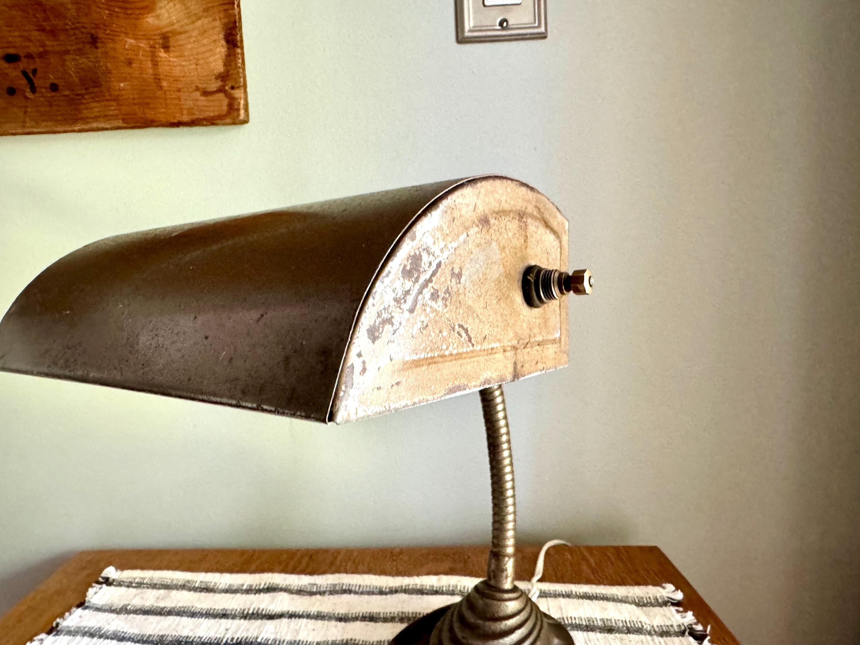 Rustic Industrial Desk Lamp | Distressed Gooseneck Task Lamp | Workstation Lamp | Drafting Lamp | Factory Lamp| Fortune N3 Distressed Lamp