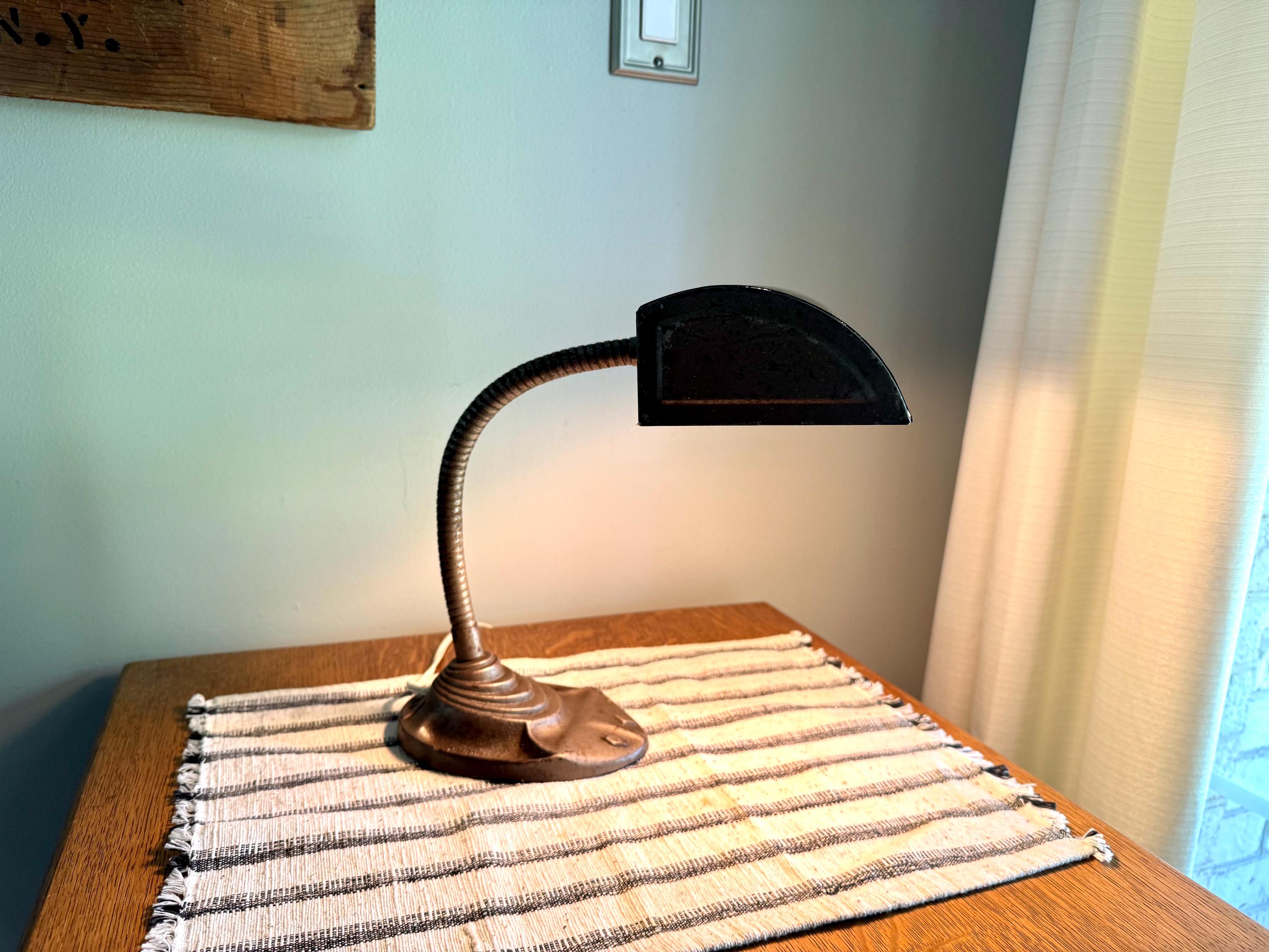 Rustic Industrial Desk Lamp | Distressed Gooseneck Task Lamp | Workstation Lamp | Drafting Lamp | Factory Lamp| Fortune N3 Distressed Lamp