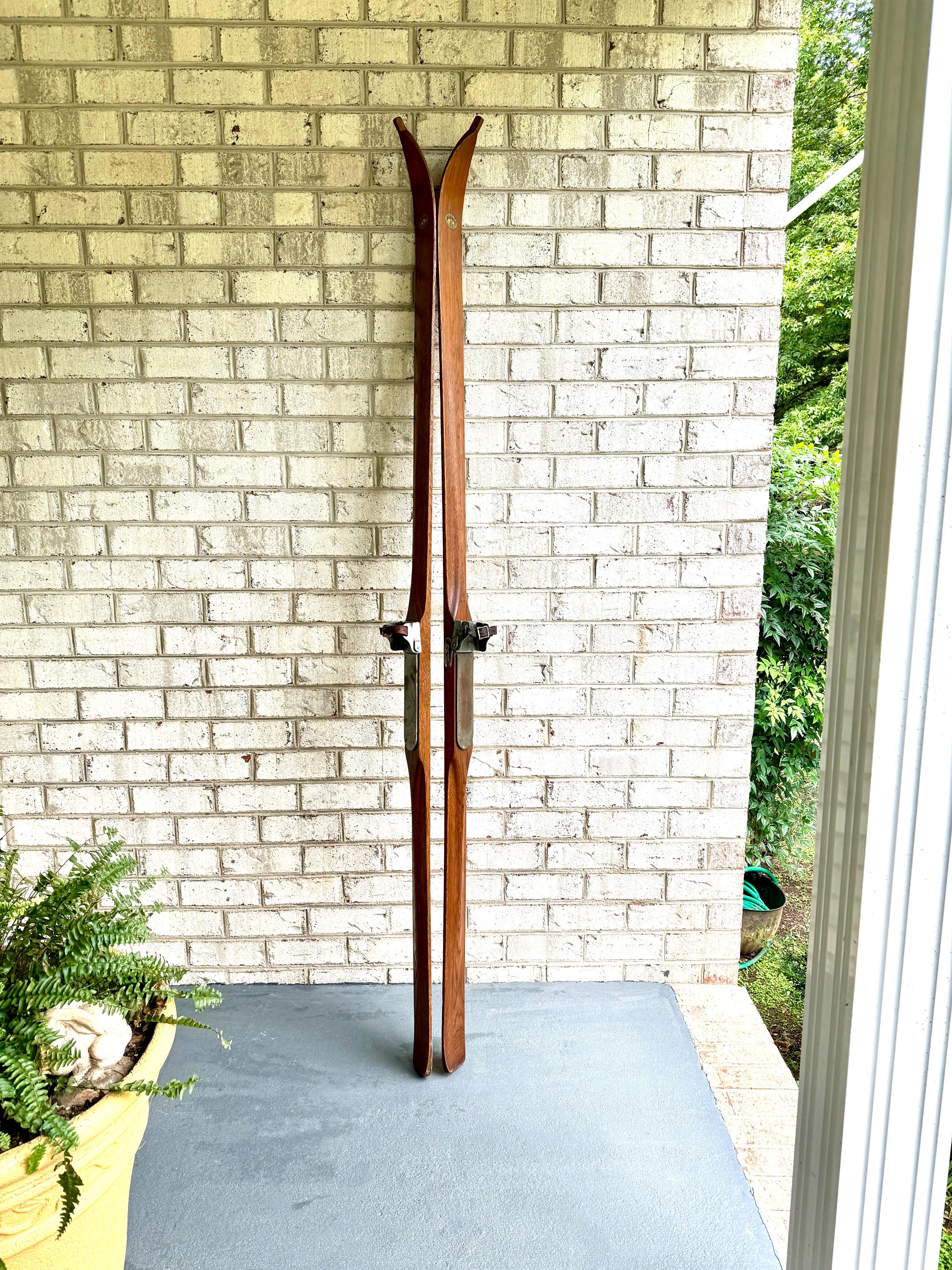 Antique Pair of Northland Wooden Skis | Hickory Wood Skis | Cabin Decor | Antique Snow Skis | Wooden Snow Skis | Hickory Snow Skis