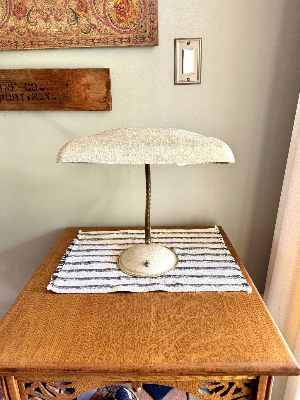 Vtg Cannon Products Gooseneck Lamp | MCM Textured Adjustable Desk Lamp | Flexible Neck Desk Lamp | Task Lamp