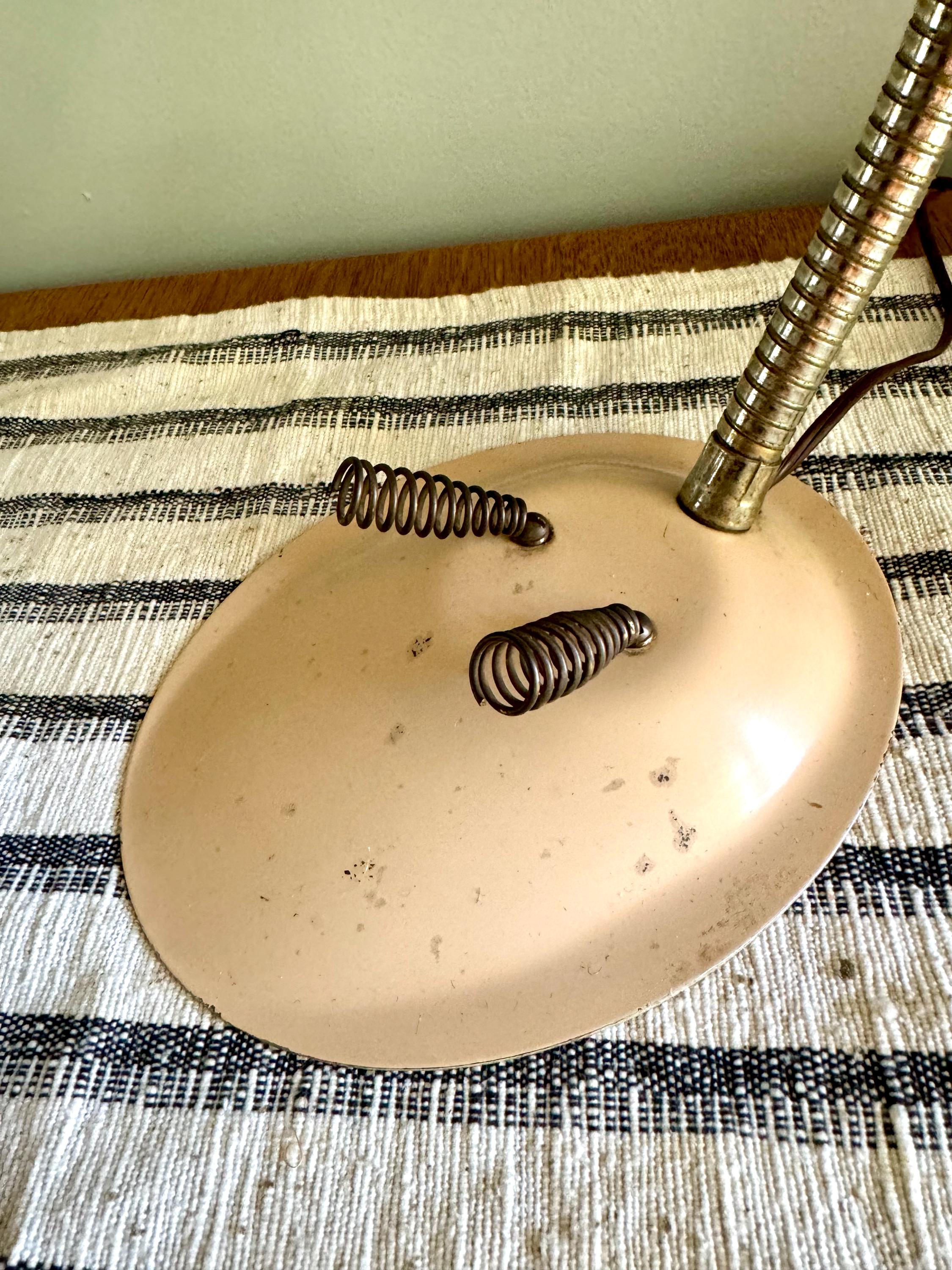 Vtg MCM Cobra Desk Lamp | Greta Grossman Style Desk Lamp | Creme Colored Cobra Desk Lamp | MCM Desk Lamp | Atomic Lamp