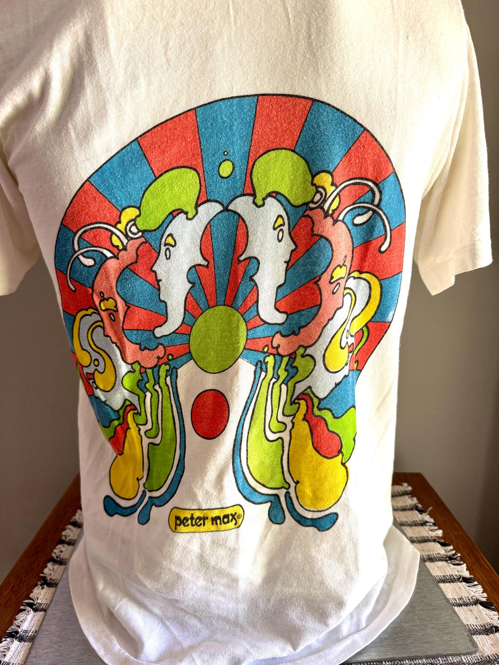 Vtg 1970’s Original “Peter Max” Pop Art Two-Sided T-Shirt| Hippie, Psychedelic 70’s Tee Shirt | Single Stitch Peter Max T-shirt