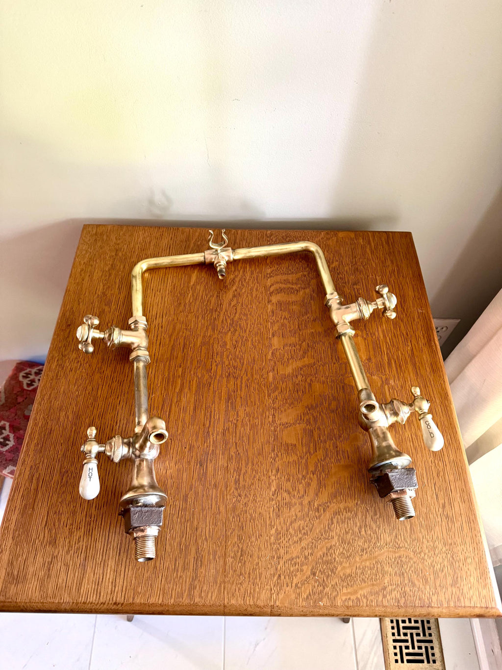 Vtg Republic Brass Tub Filler Faucets | Brass Basin Taps | Brass Hot and Cold  Faucets | Antique Water Faucet| Brass 1800's Tub Filler