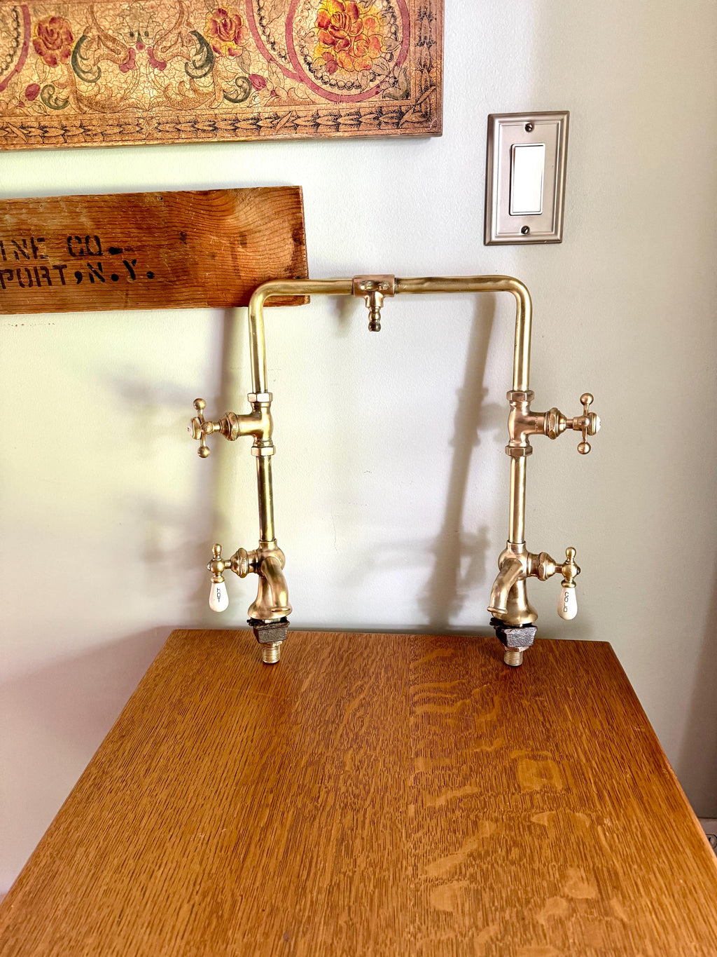 Vtg Republic Brass Tub Filler Faucets | Brass Basin Taps | Brass Hot and Cold  Faucets | Antique Water Faucet| Brass 1800's Tub Filler