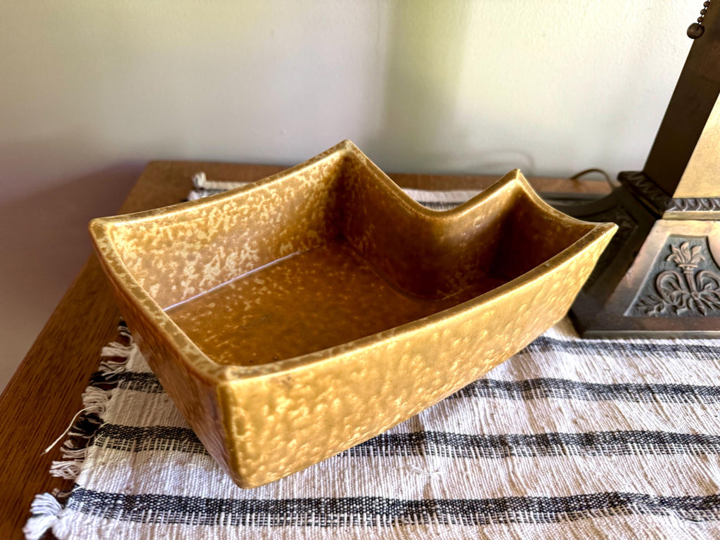 Vintage Mid Century Textured Glaze Ceramic Dish | Japanese Ceramic Dish | Ikebana Japanese Planter | MCM Pottery Dish| Ikebana Ceramic Vase
