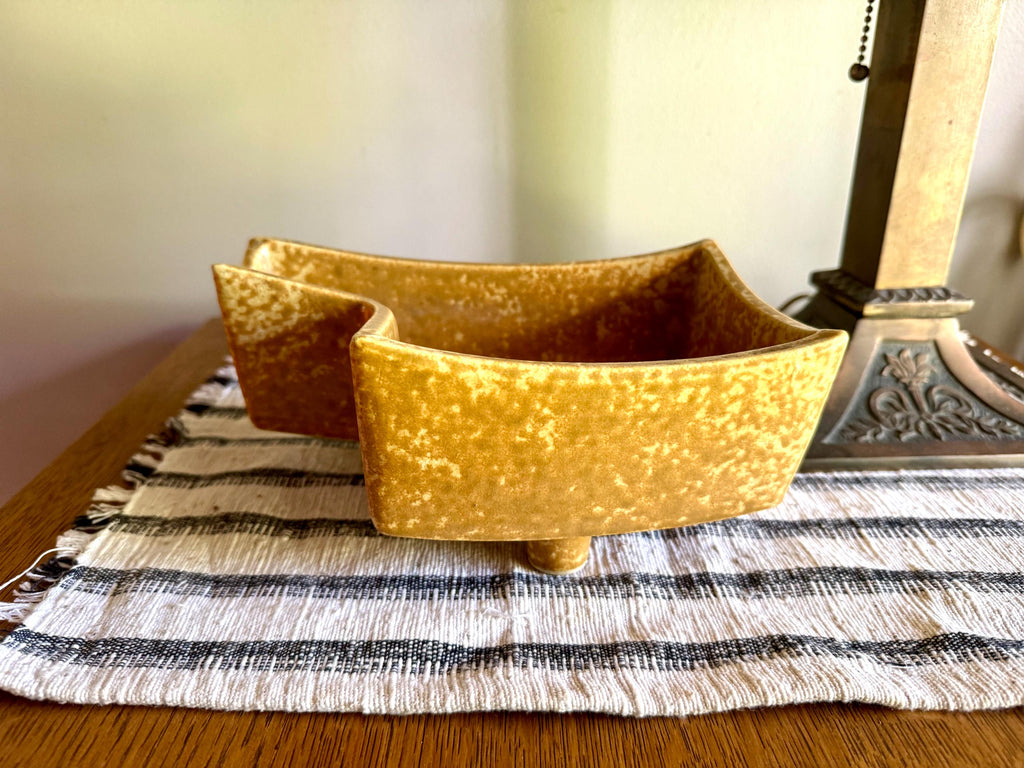 Vintage Mid Century Textured Glaze Ceramic Dish | Japanese Ceramic Dish | Ikebana Japanese Planter | MCM Pottery Dish| Ikebana Ceramic Vase