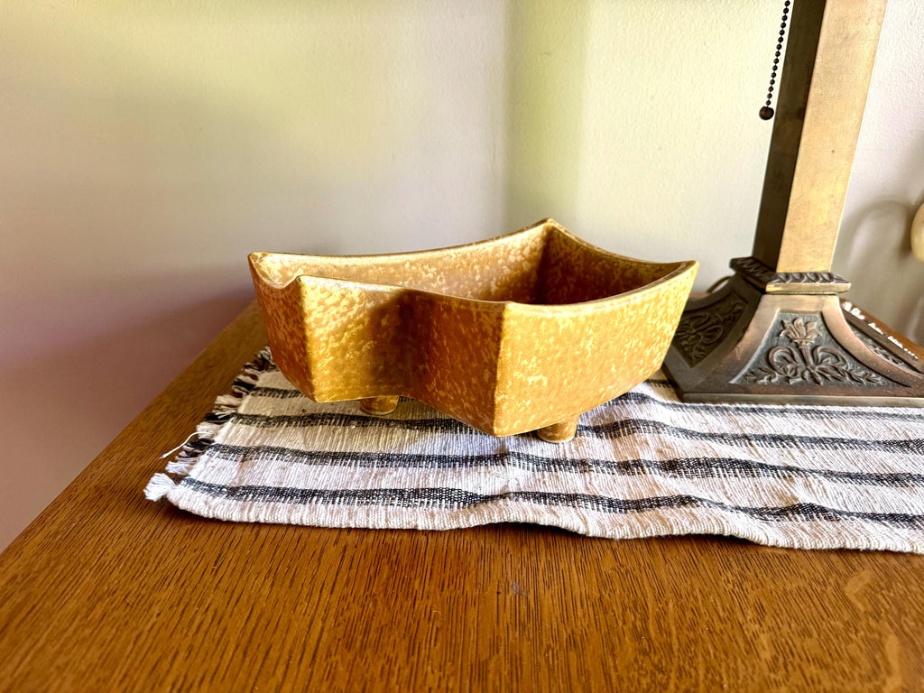 Vintage Mid Century Textured Glaze Ceramic Dish | Japanese Ceramic Dish | Ikebana Japanese Planter | MCM Pottery Dish| Ikebana Ceramic Vase