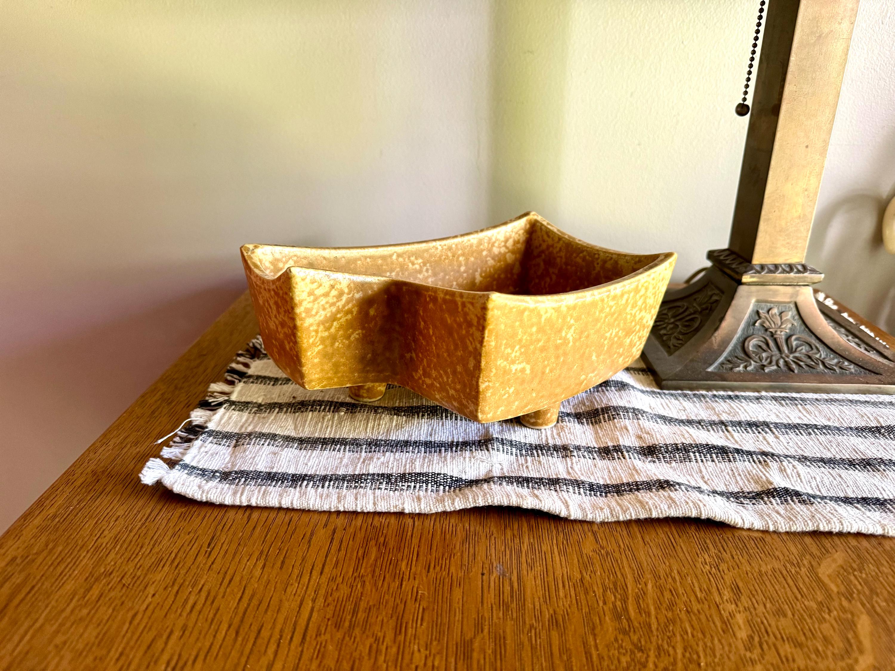 Vintage Mid Century Textured Glaze Ceramic Dish | Japanese Ceramic Dish | Ikebana Japanese Planter | MCM Pottery Dish| Ikebana Ceramic Vase