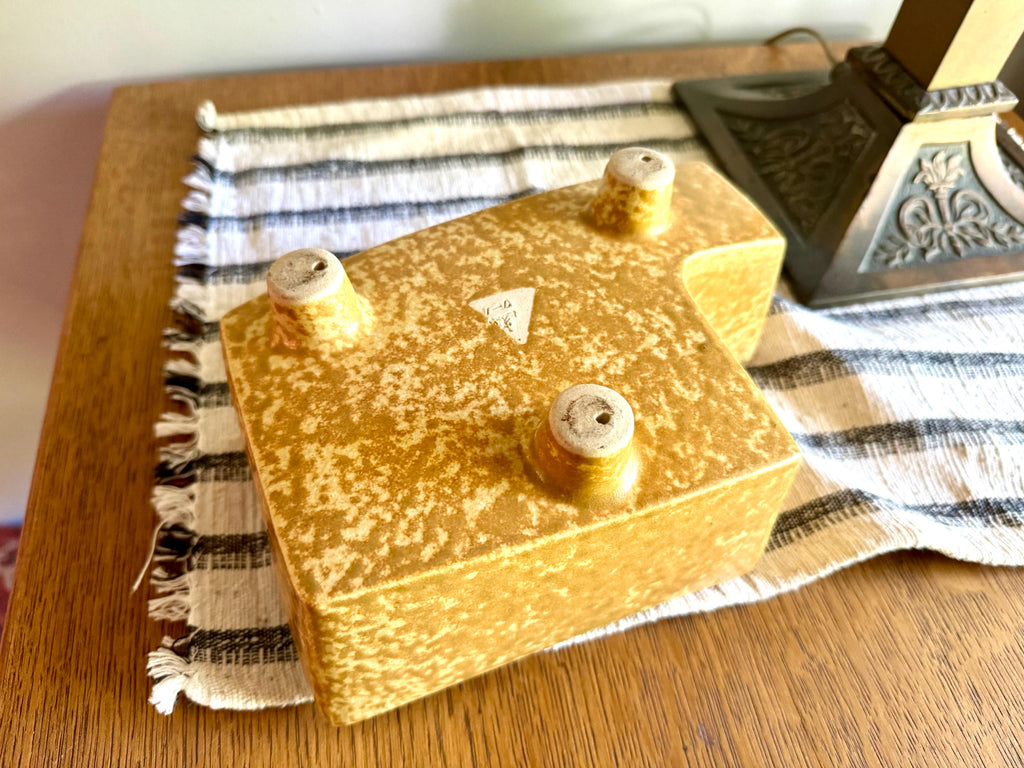 Vintage Mid Century Textured Glaze Ceramic Dish | Japanese Ceramic Dish | Ikebana Japanese Planter | MCM Pottery Dish| Ikebana Ceramic Vase