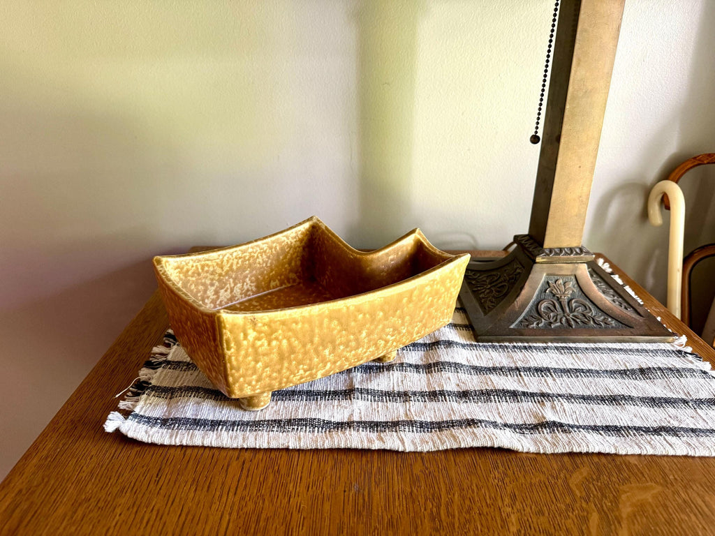 Vintage Mid Century Textured Glaze Ceramic Dish | Japanese Ceramic Dish | Ikebana Japanese Planter | MCM Pottery Dish| Ikebana Ceramic Vase