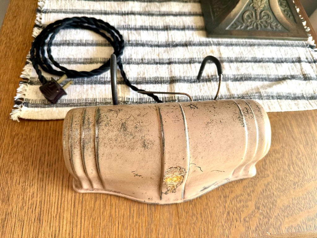 A Mid Century Distressed Headboard Lamp | Rustic Headboard Light | Bed Reading Lamp | Reading Lamp | Metal Bed Lamp | Metal Shade Bed Lamp