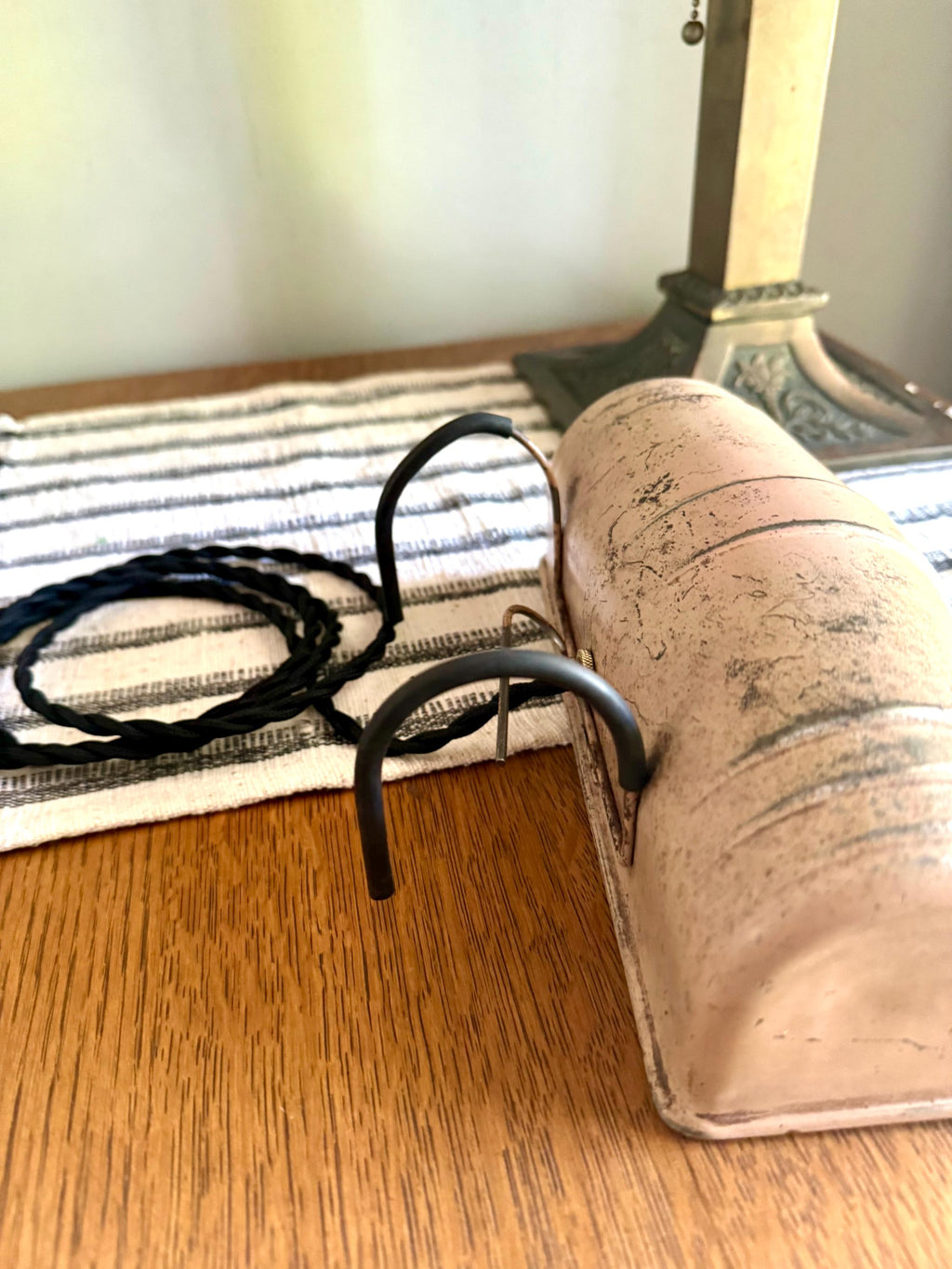 A Mid Century Distressed Headboard Lamp | Rustic Headboard Light | Bed Reading Lamp | Reading Lamp | Metal Bed Lamp | Metal Shade Bed Lamp