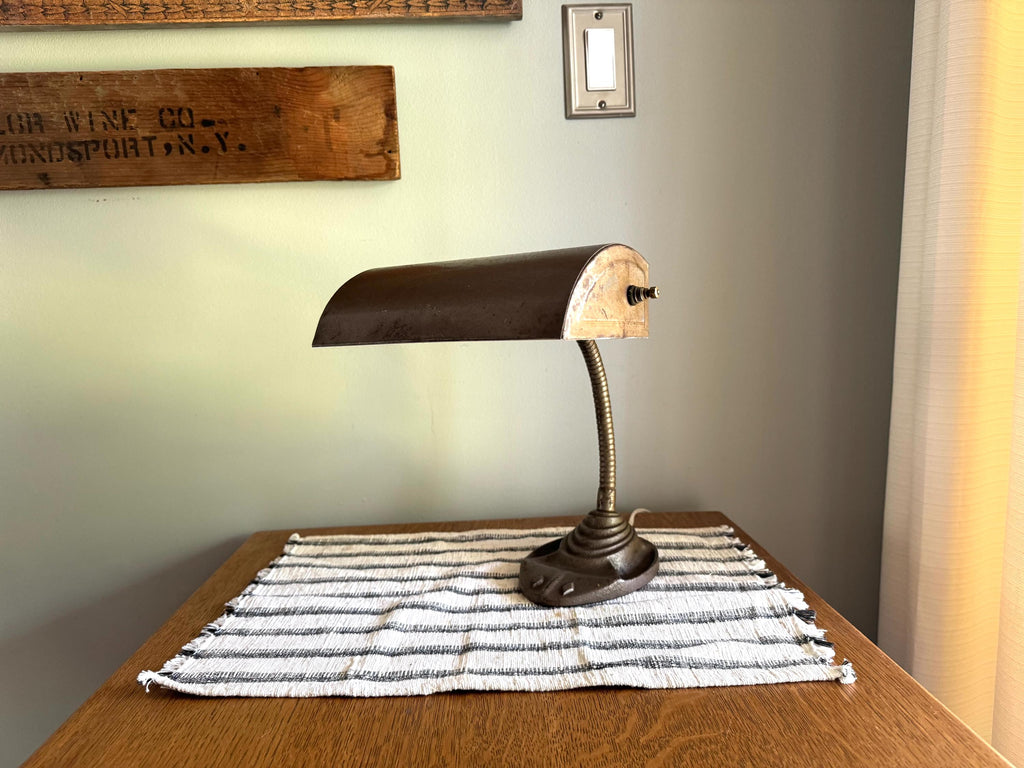 Rustic Industrial Desk Lamp | Distressed Gooseneck Task Lamp | Workstation Lamp | Drafting Lamp | Factory Lamp| Fortune N3 Distressed Lamp