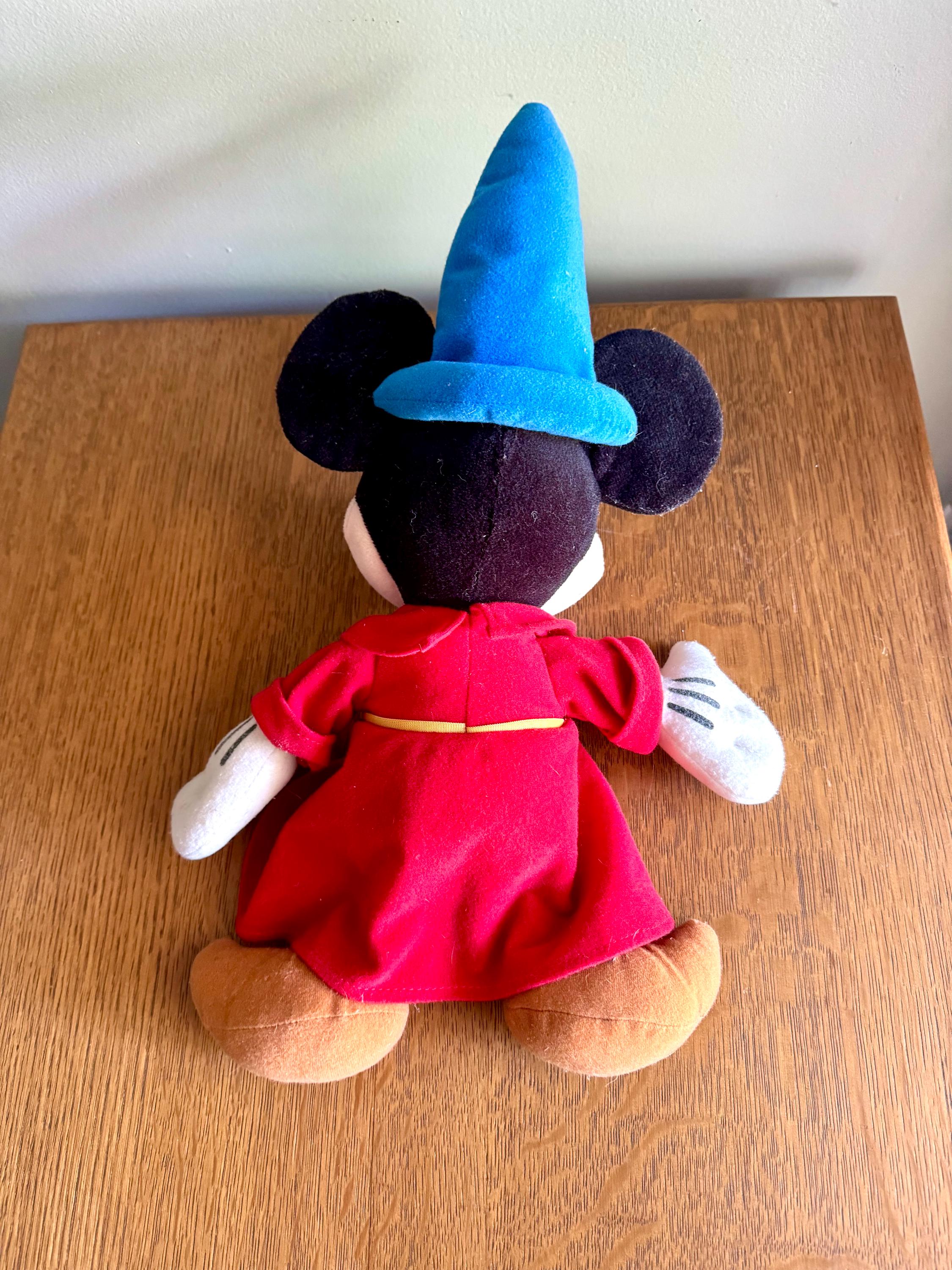 A Pair of Minnie and Mickey Stuffed Animals | Fantasia Sorcerer Mickey and Minnie | 17" Mickey Mouse and Minnie Mouse Stuffed Animals