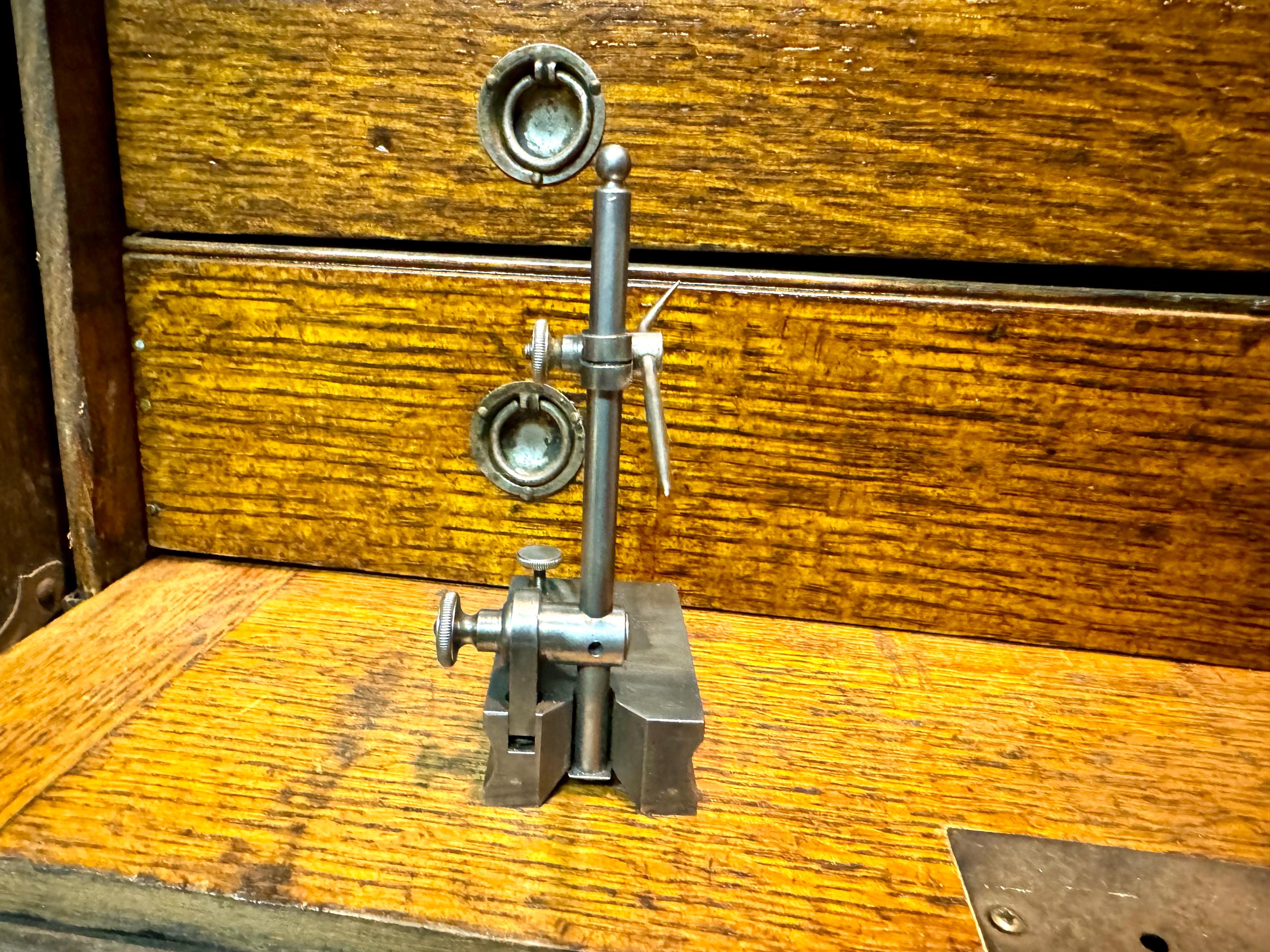 Vintage Small Starrett Surface Gage | L.S. Starrett Co. Surface Gage and Scribe | Antique Machinist Tool | Metal Scribe and Gage