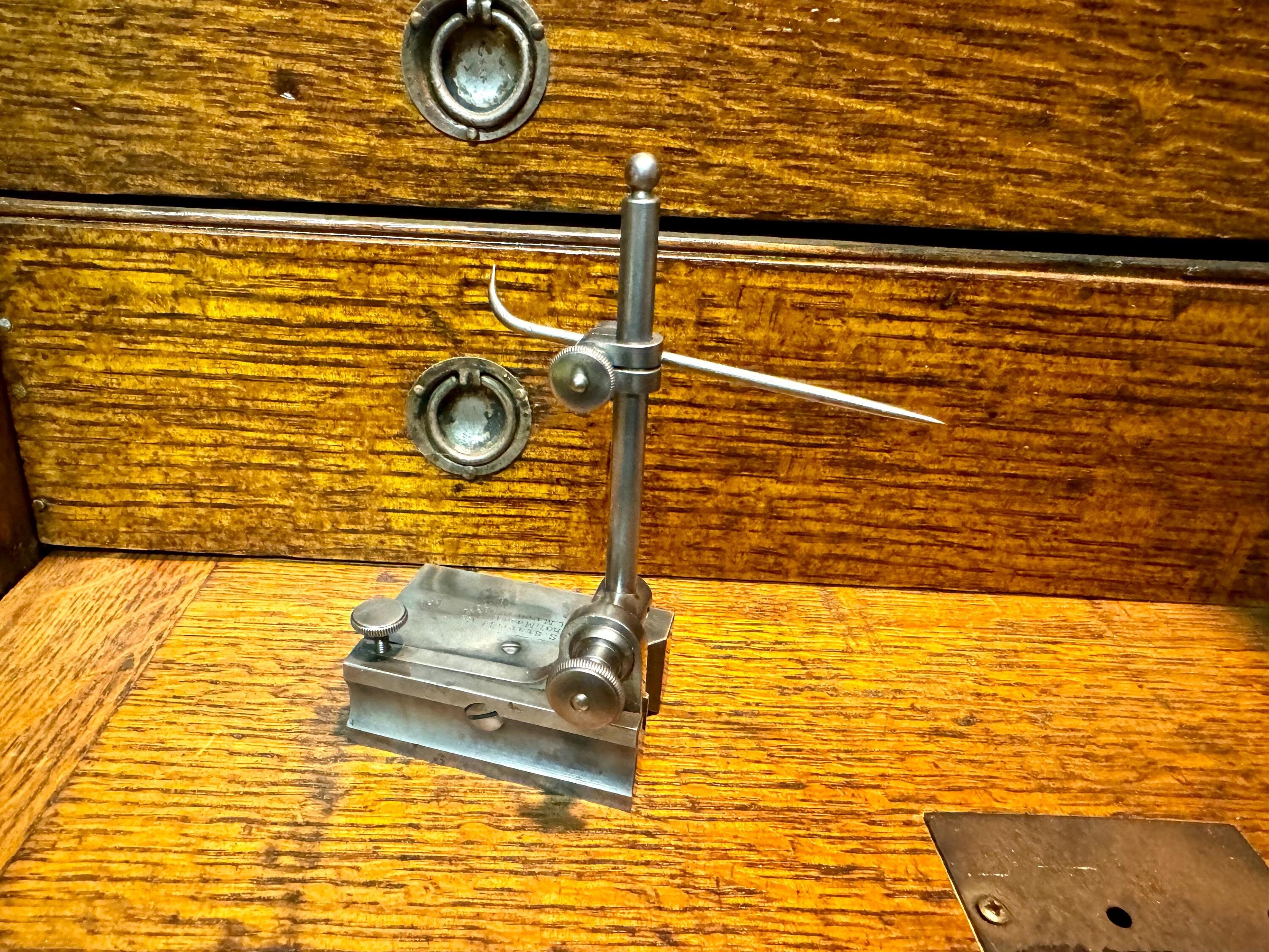 Vintage Small Starrett Surface Gage | L.S. Starrett Co. Surface Gage and Scribe | Antique Machinist Tool | Metal Scribe and Gage