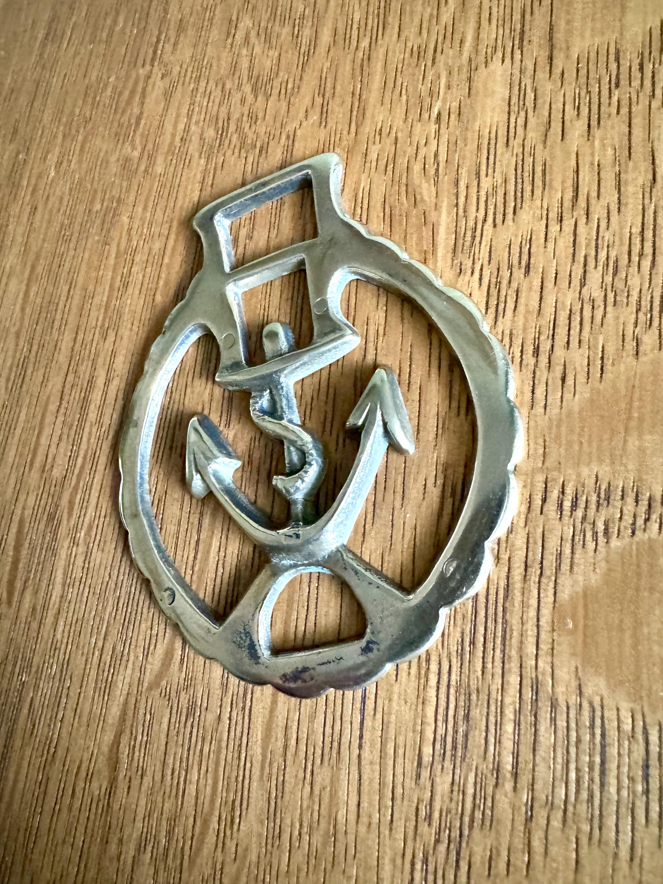 Vintage Solid Brass Anchor Horse Harness Medallion | Anchor Medallion | Horse Harness Decoration | Anchor Decor | Horse Decor Brass Tack