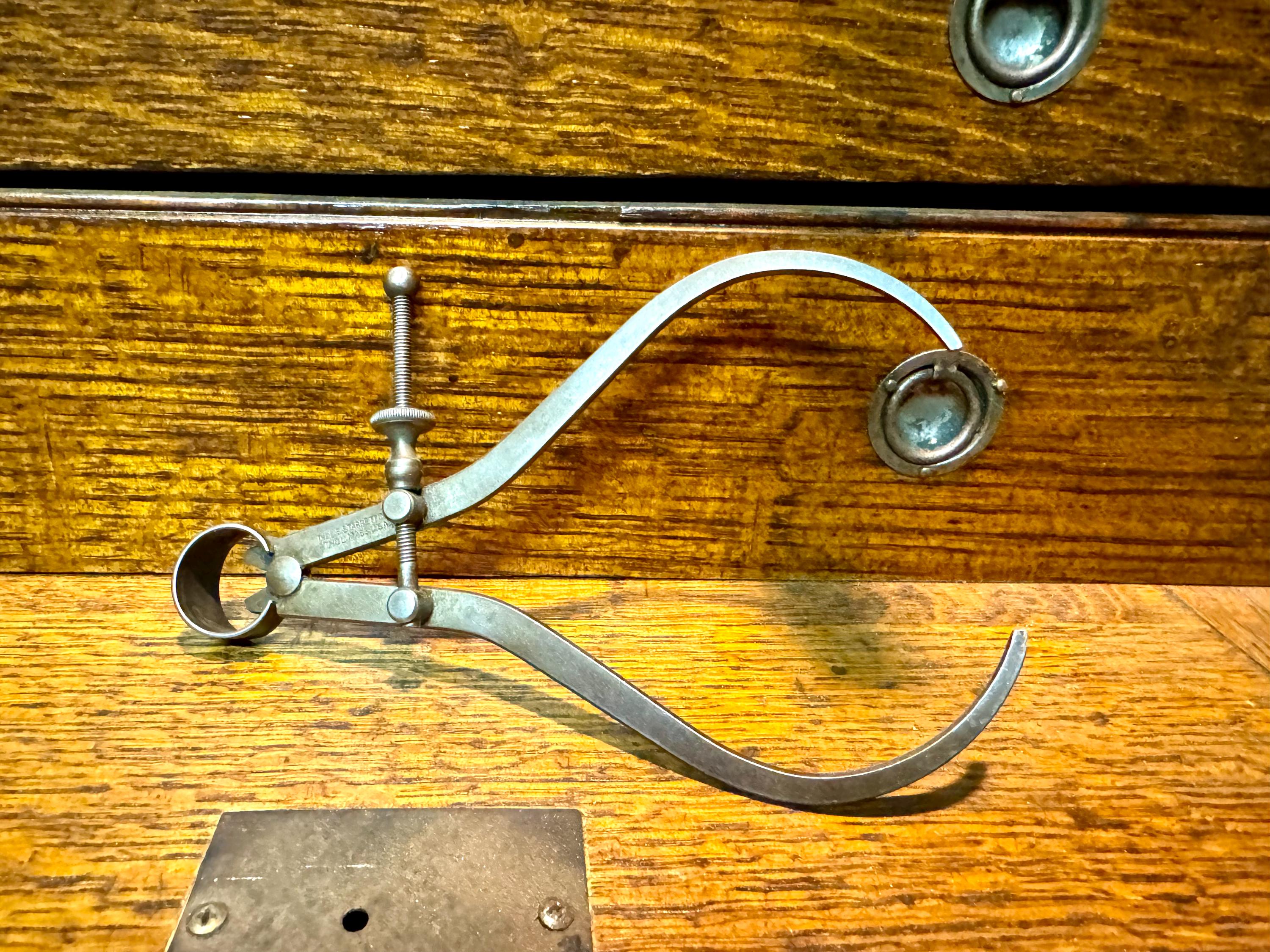 Vintage Starrett Flat Legged Caliper | Small L.S. Starrett Co. Outside Thread Caliper | Antique Machinist Tool | Starrett Caliper