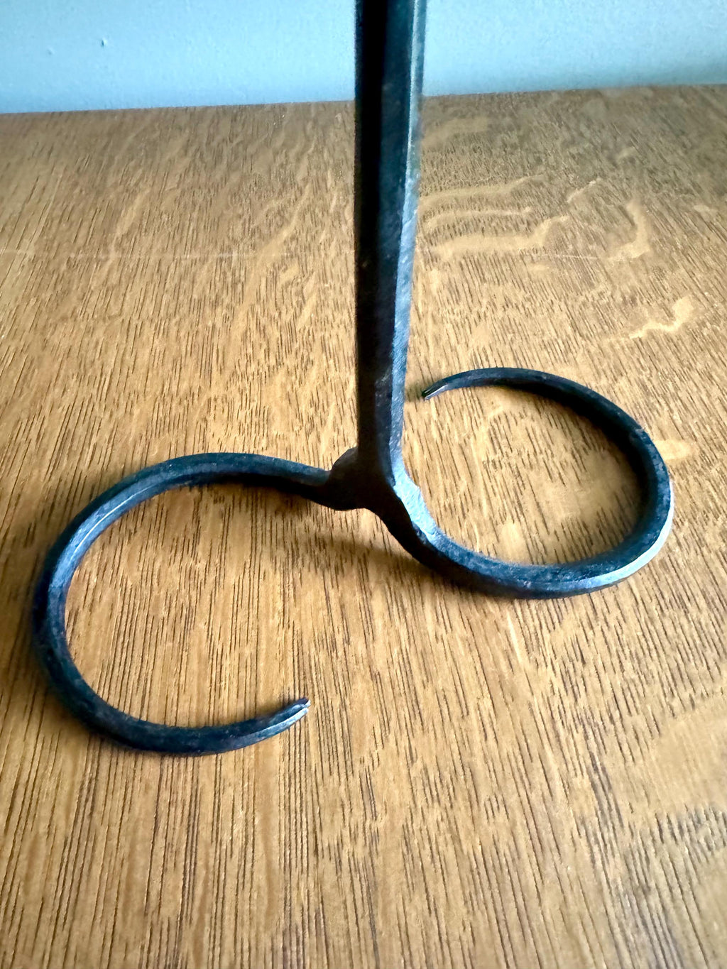 Primitive Wrought Iron Candlestick Holder | Hand Forged Iron Candlestick Holder | Brutalist Candle Holder | Rustic Candle Holder