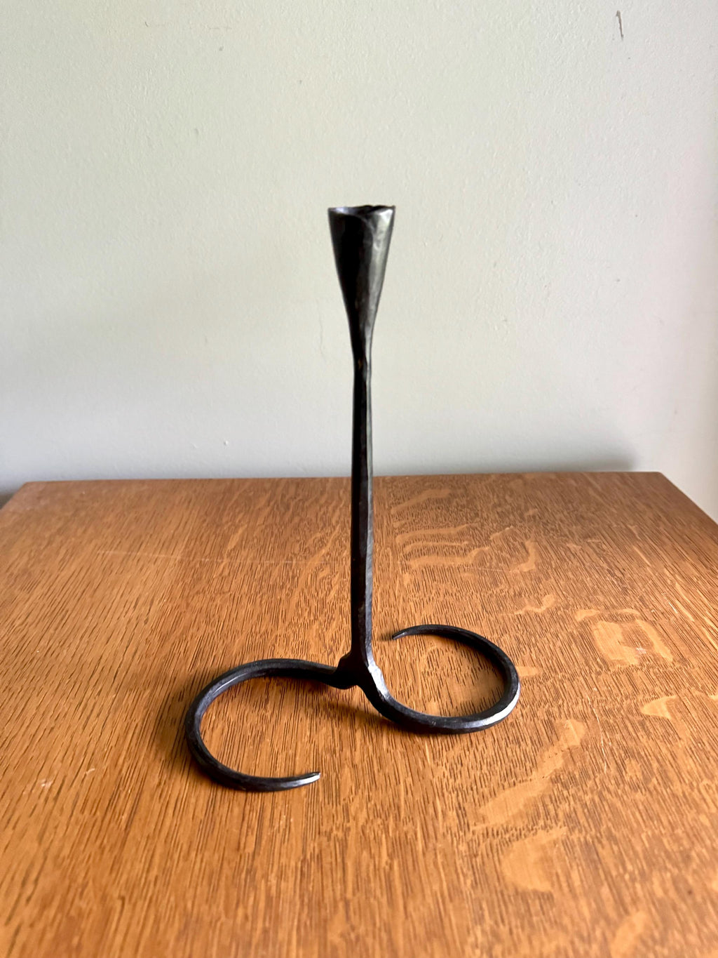 Primitive Wrought Iron Candlestick Holder | Hand Forged Iron Candlestick Holder | Brutalist Candle Holder | Rustic Candle Holder