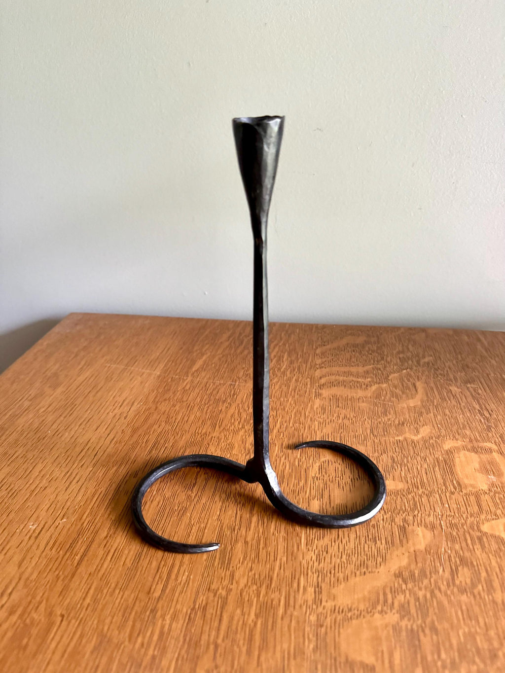 Primitive Wrought Iron Candlestick Holder | Hand Forged Iron Candlestick Holder | Brutalist Candle Holder | Rustic Candle Holder