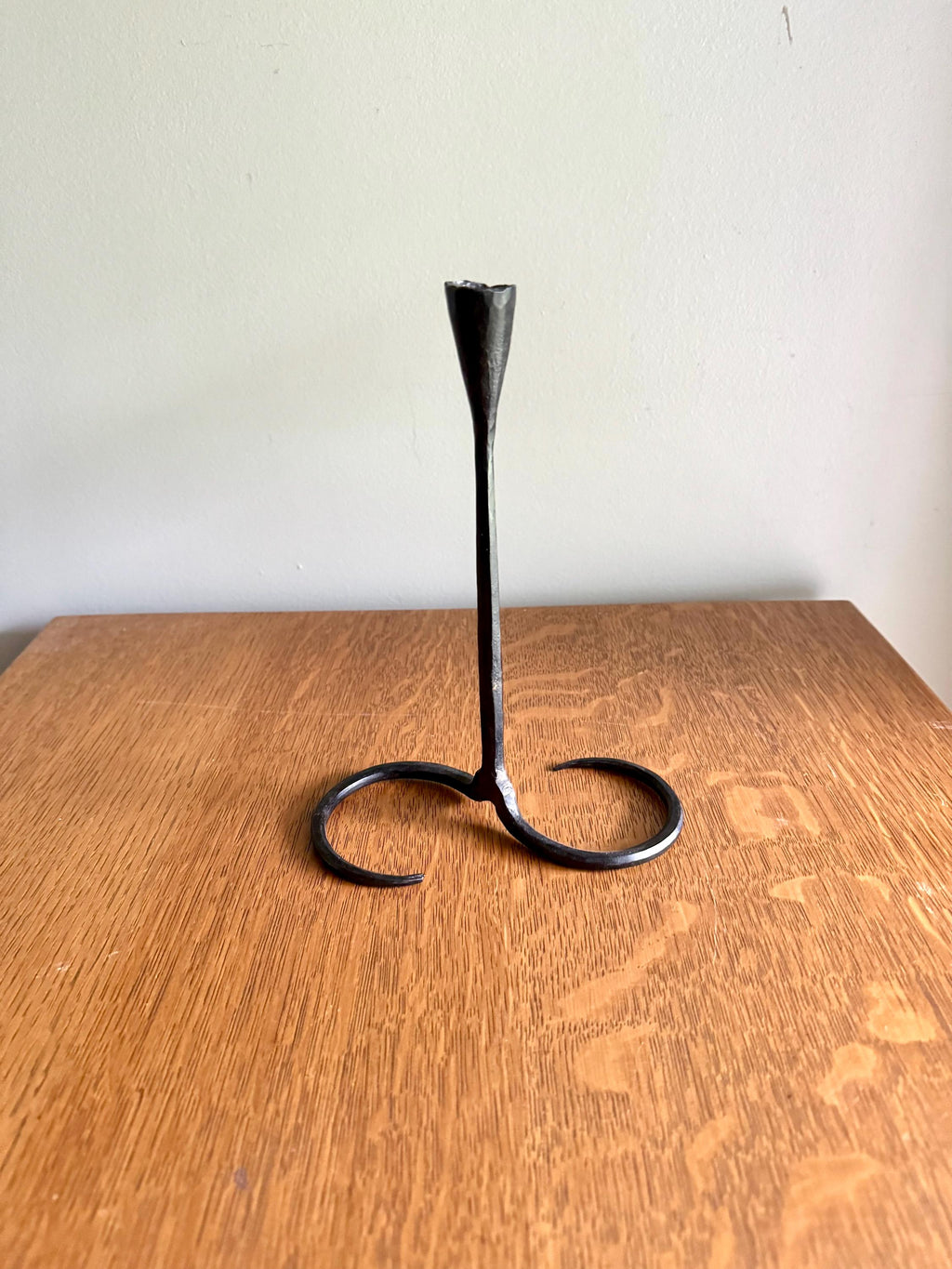Primitive Wrought Iron Candlestick Holder | Hand Forged Iron Candlestick Holder | Brutalist Candle Holder | Rustic Candle Holder