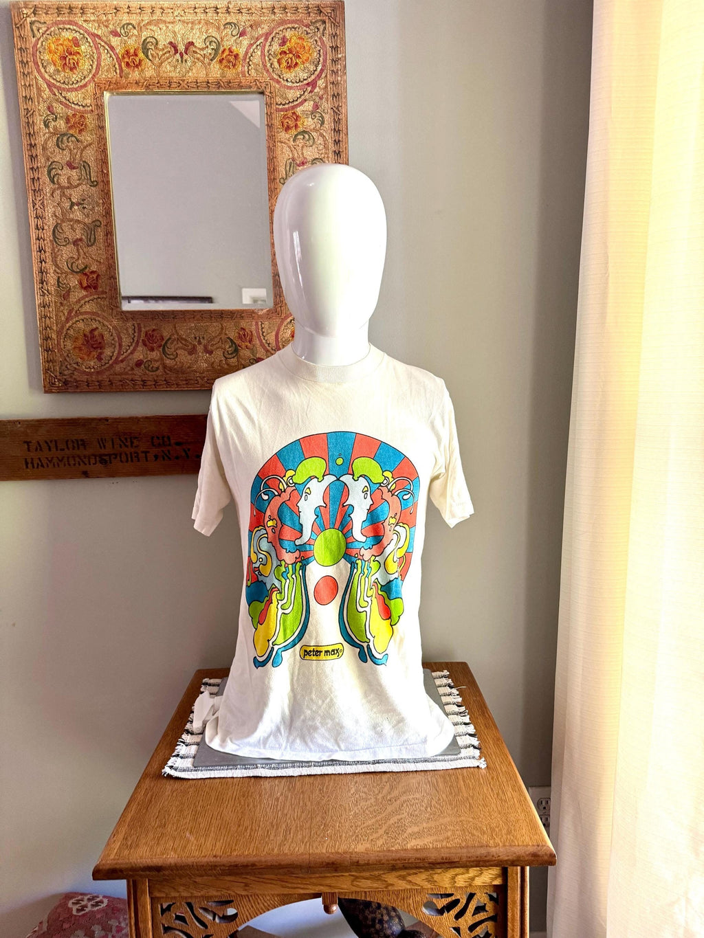 Vtg 1970’s Original “Peter Max” Pop Art Two-Sided T-Shirt| Hippie, Psychedelic 70’s Tee Shirt | Single Stitch Peter Max T-shirt