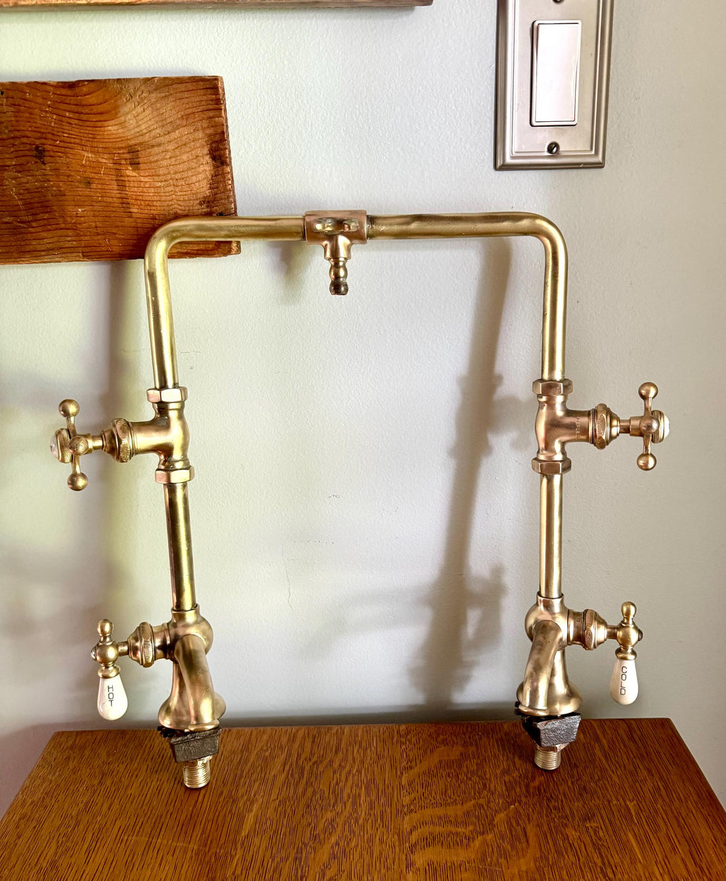Vtg Republic Brass Tub Filler Faucets | Brass Basin Taps | Brass Hot and Cold  Faucets | Antique Water Faucet| Brass 1800's Tub Filler