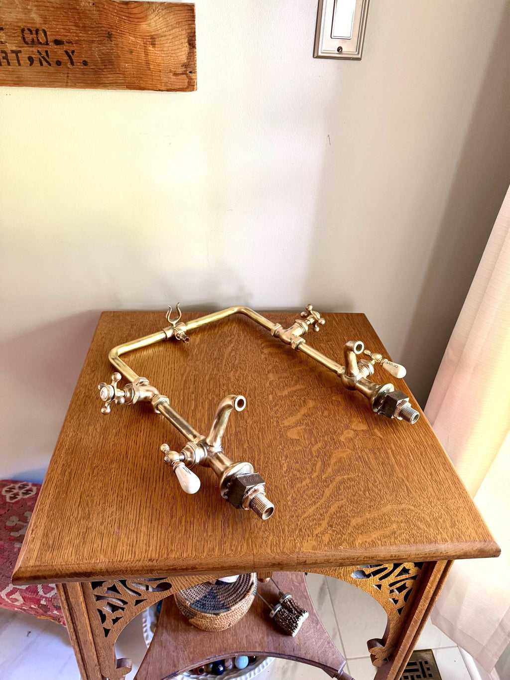 Vtg Republic Brass Tub Filler Faucets | Brass Basin Taps | Brass Hot and Cold  Faucets | Antique Water Faucet| Brass 1800's Tub Filler