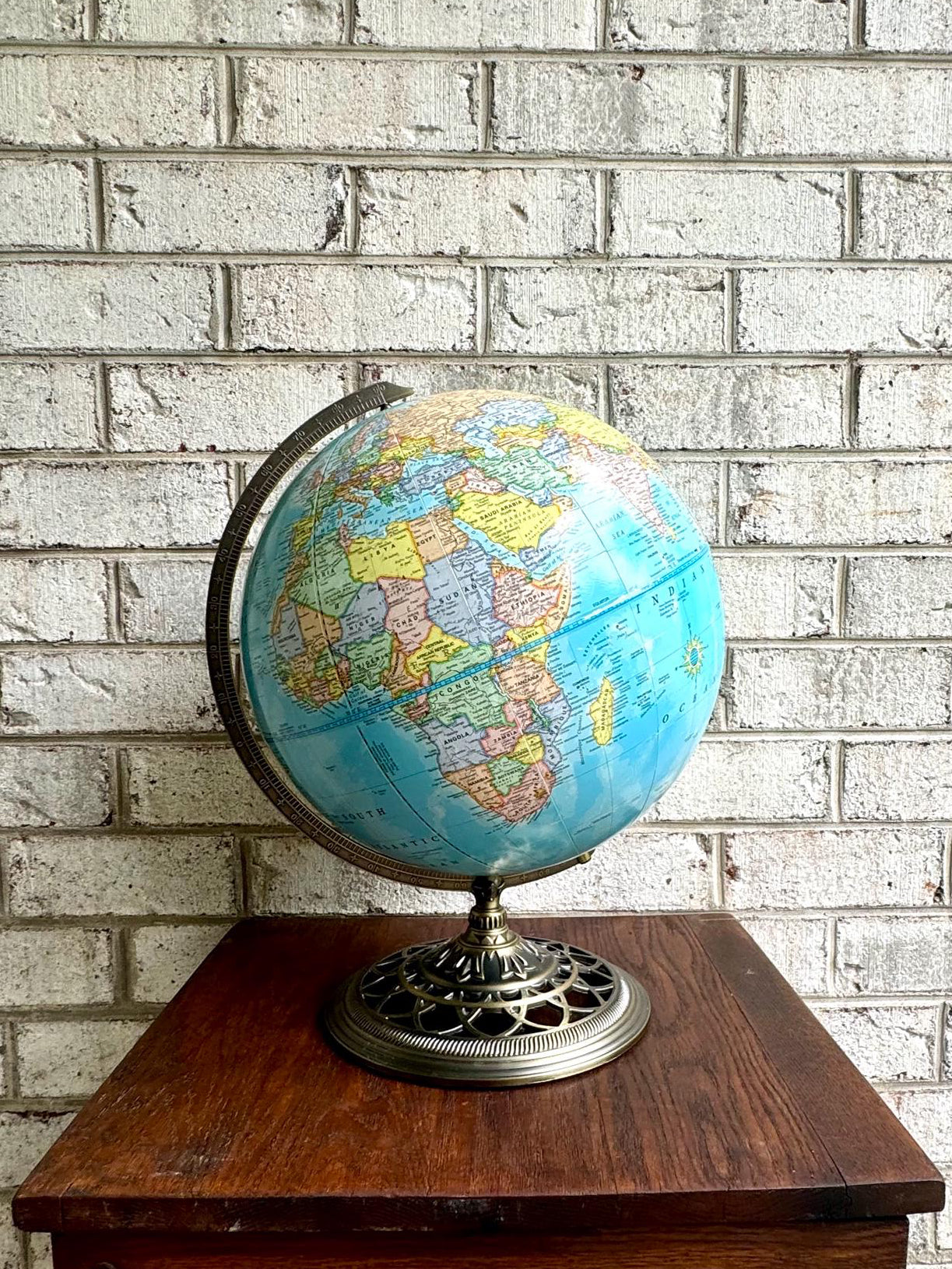 Vintage 12" Cram's Quality Globe With Metal Stand | George F. Cram Co. World  Globe | 12 Inch World Globe With Stand