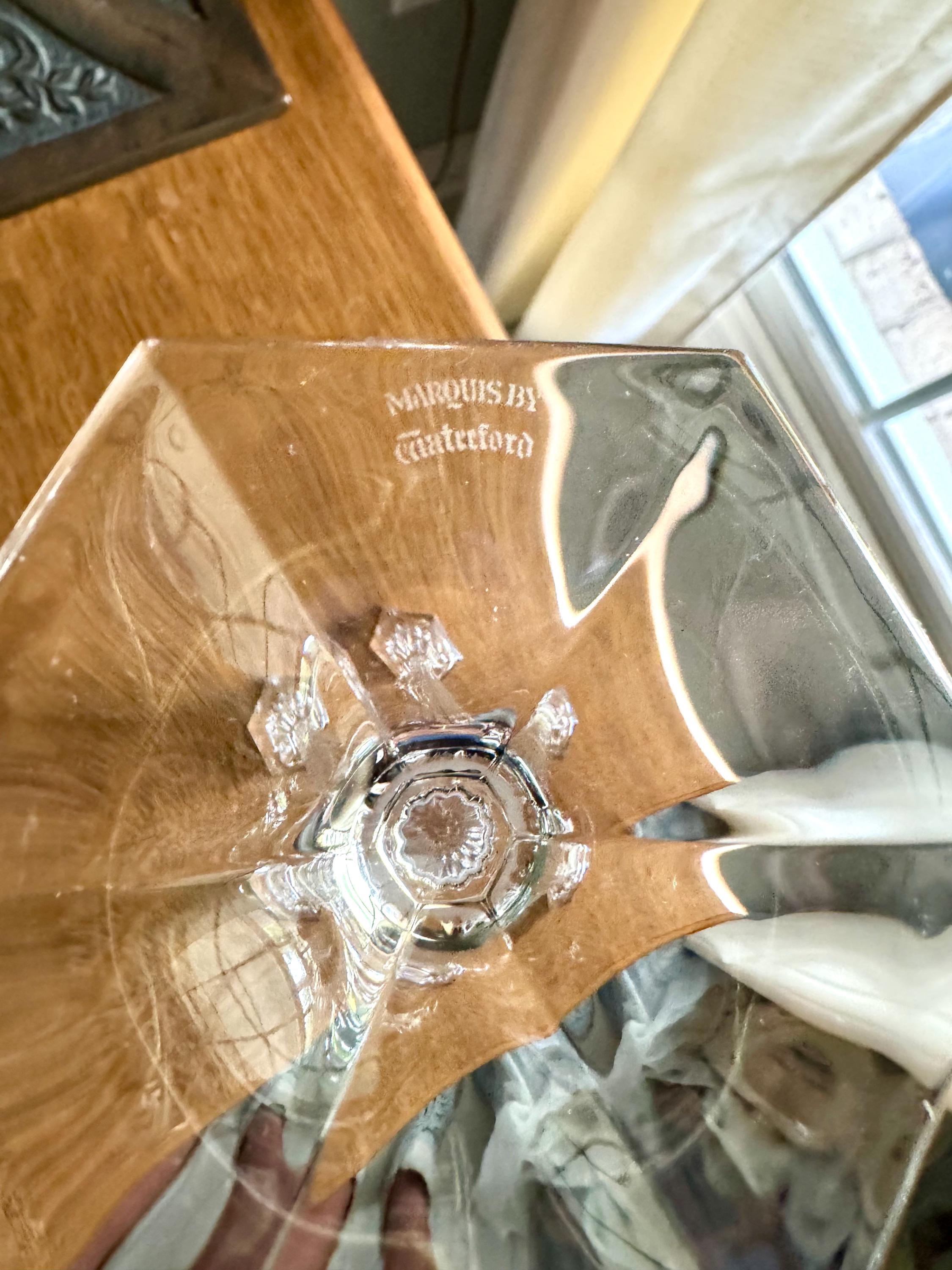 Set of 2 Marquis by Waterford Tall Cut Crystal Candlesticks | Waterford Marquis Cut Crystal Candlestick Holders| 8 1/2" Tall Candle Holders