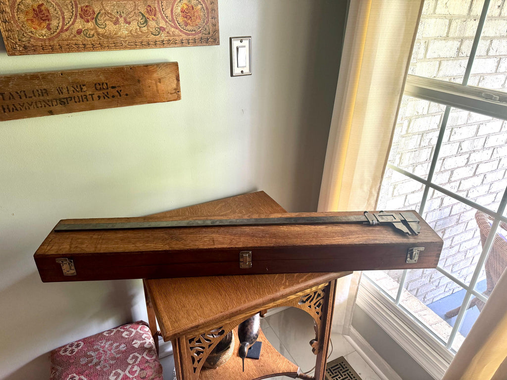 Vintage Starrett 36" Vernier Calipers Inside/Outside Model No.122  | Large L.S. Starrett Co. Outside/Inside Caliper in Case