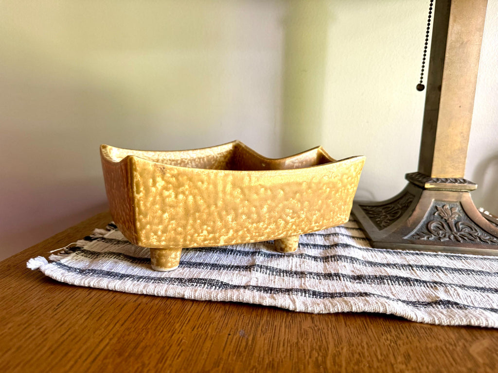 Vintage Mid Century Textured Glaze Ceramic Dish | Japanese Ceramic Dish | Ikebana Japanese Planter | MCM Pottery Dish| Ikebana Ceramic Vase