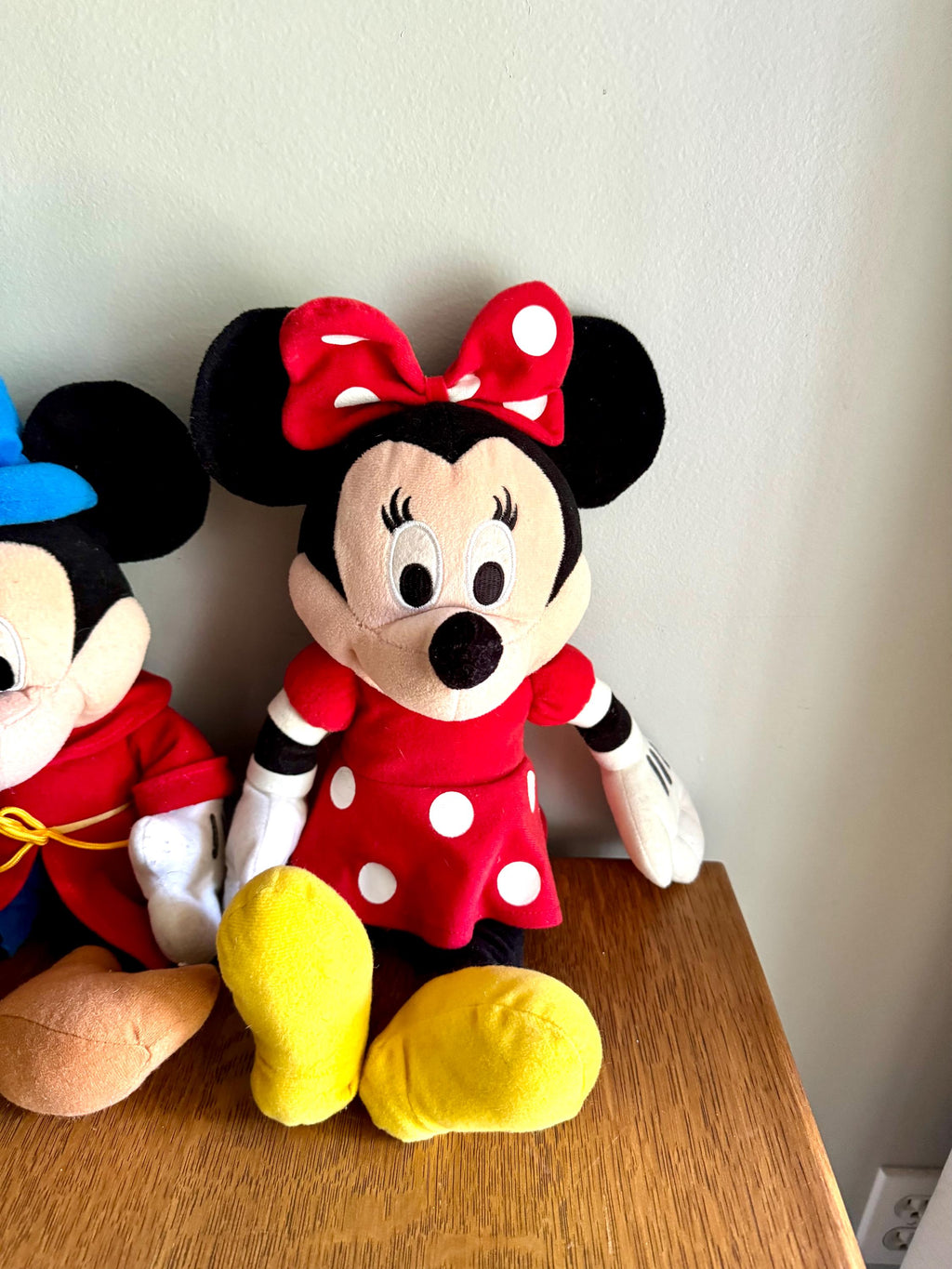 A Pair of Minnie and Mickey Stuffed Animals | Fantasia Sorcerer Mickey and Minnie | 17" Mickey Mouse and Minnie Mouse Stuffed Animals