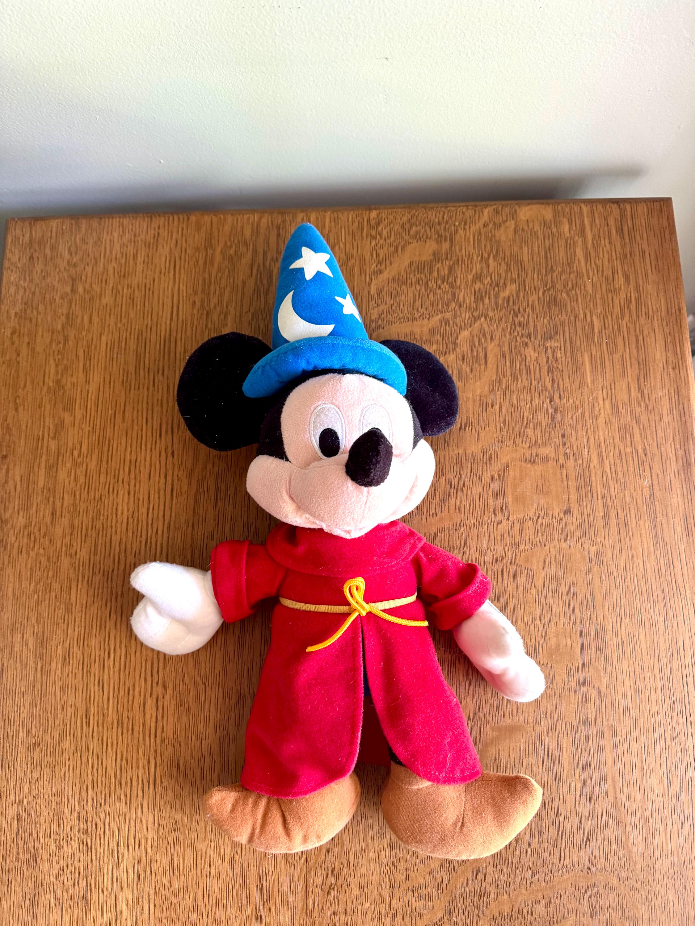 A Pair of Minnie and Mickey Stuffed Animals | Fantasia Sorcerer Mickey and Minnie | 17" Mickey Mouse and Minnie Mouse Stuffed Animals