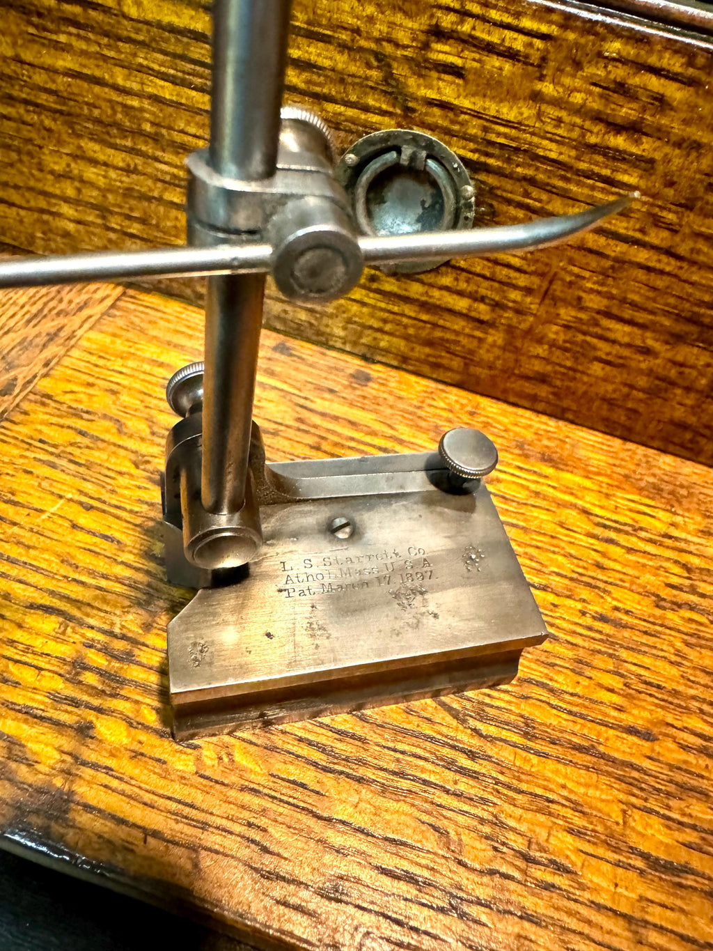Vintage Small Starrett Surface Gage | L.S. Starrett Co. Surface Gage and Scribe | Antique Machinist Tool | Metal Scribe and Gage