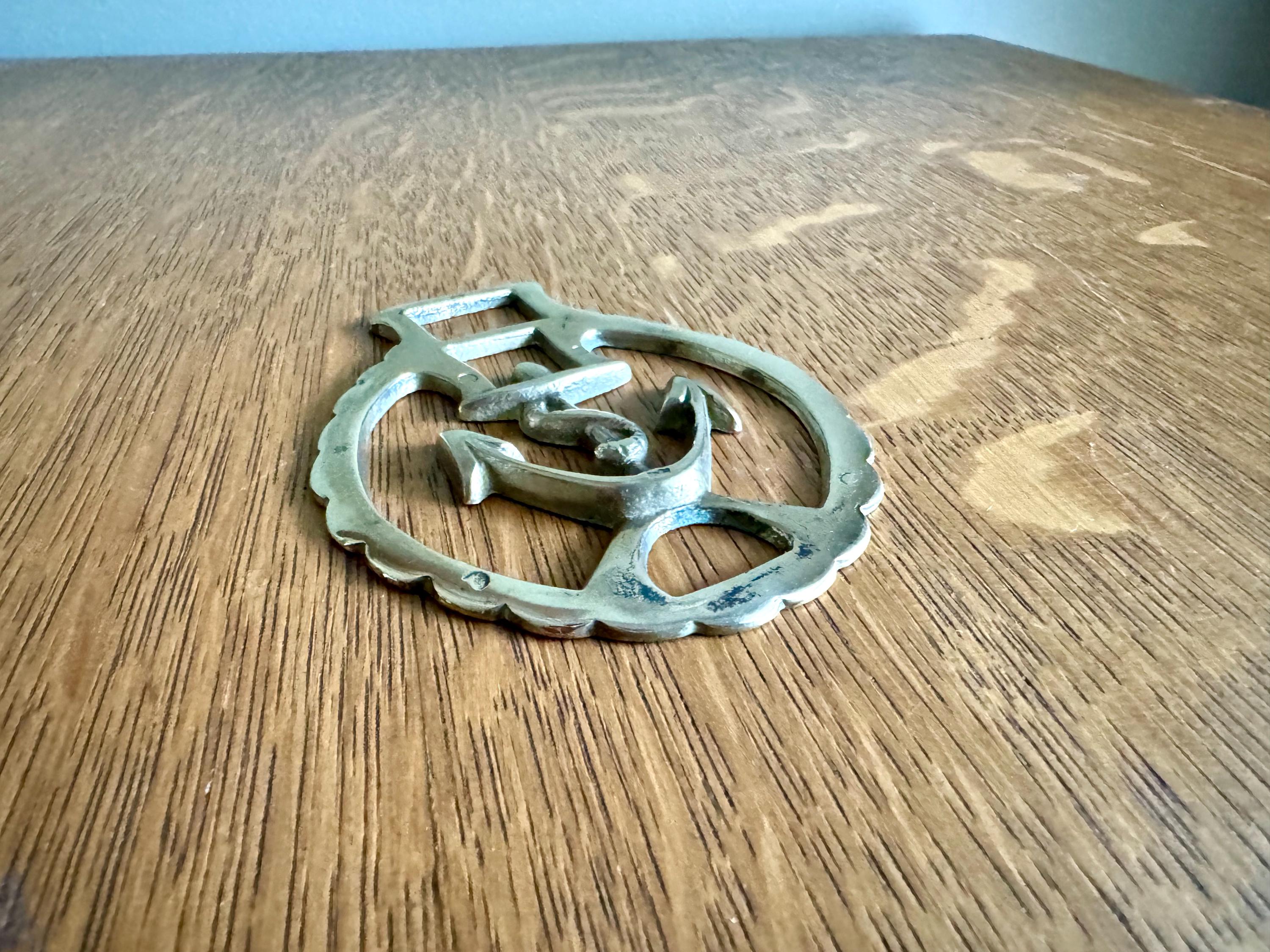 Vintage Solid Brass Anchor Horse Harness Medallion | Anchor Medallion | Horse Harness Decoration | Anchor Decor | Horse Decor Brass Tack
