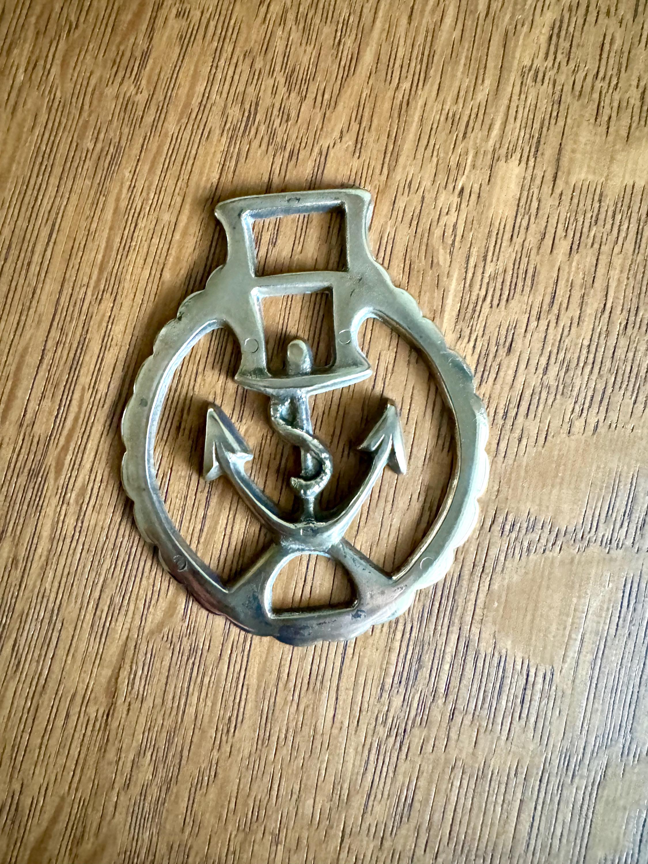 Vintage Solid Brass Anchor Horse Harness Medallion | Anchor Medallion | Horse Harness Decoration | Anchor Decor | Horse Decor Brass Tack