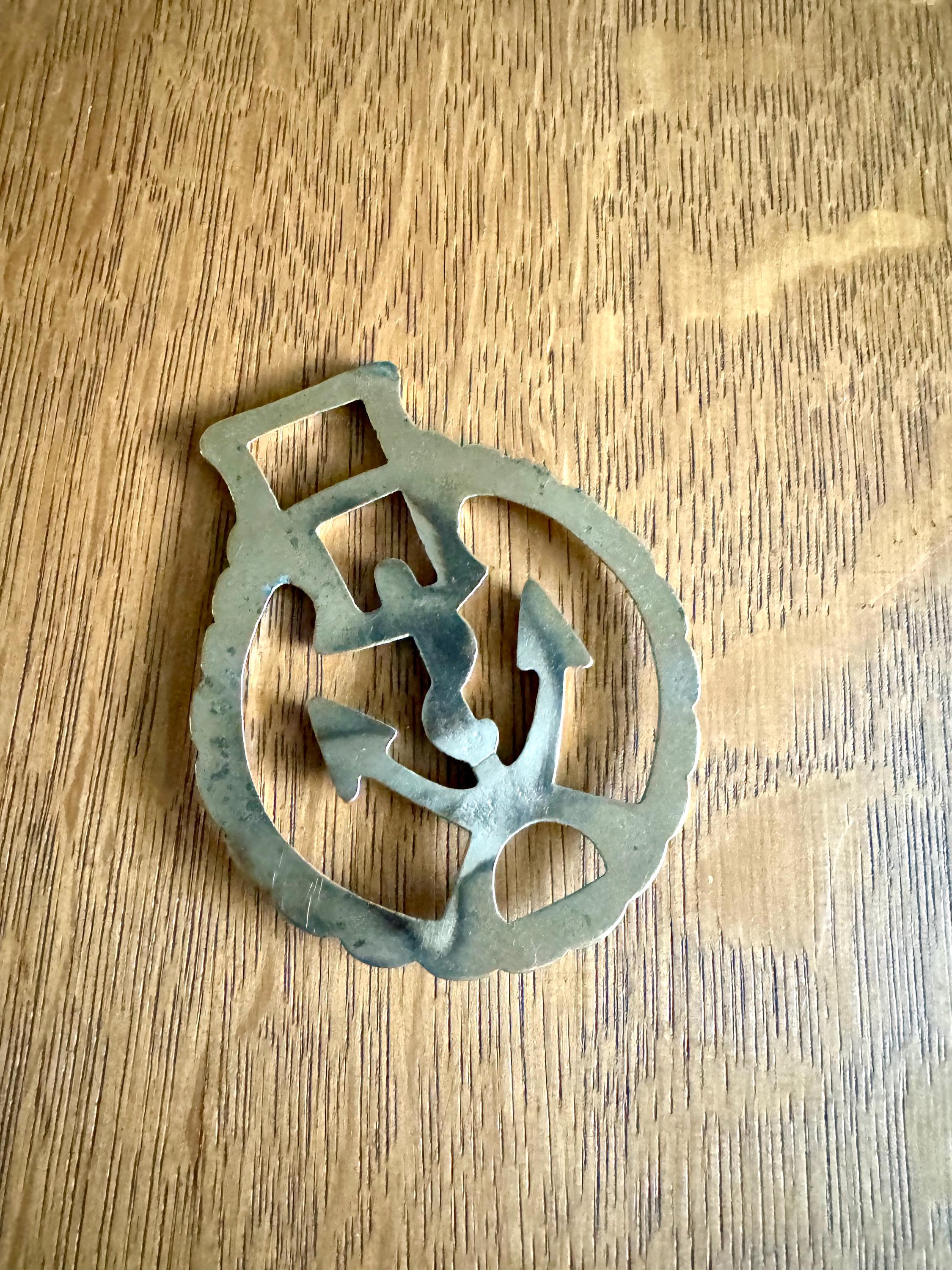 Vintage Solid Brass Anchor Horse Harness Medallion | Anchor Medallion | Horse Harness Decoration | Anchor Decor | Horse Decor Brass Tack