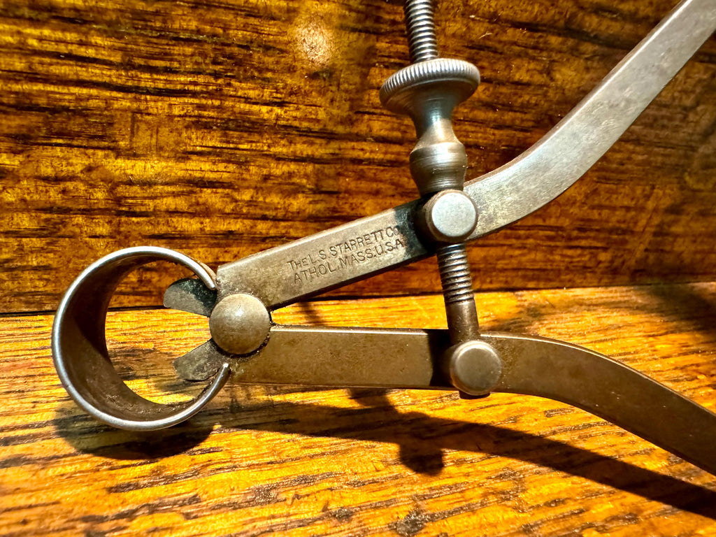 Vintage Starrett Flat Legged Caliper | Small L.S. Starrett Co. Outside Thread Caliper | Antique Machinist Tool | Starrett Caliper