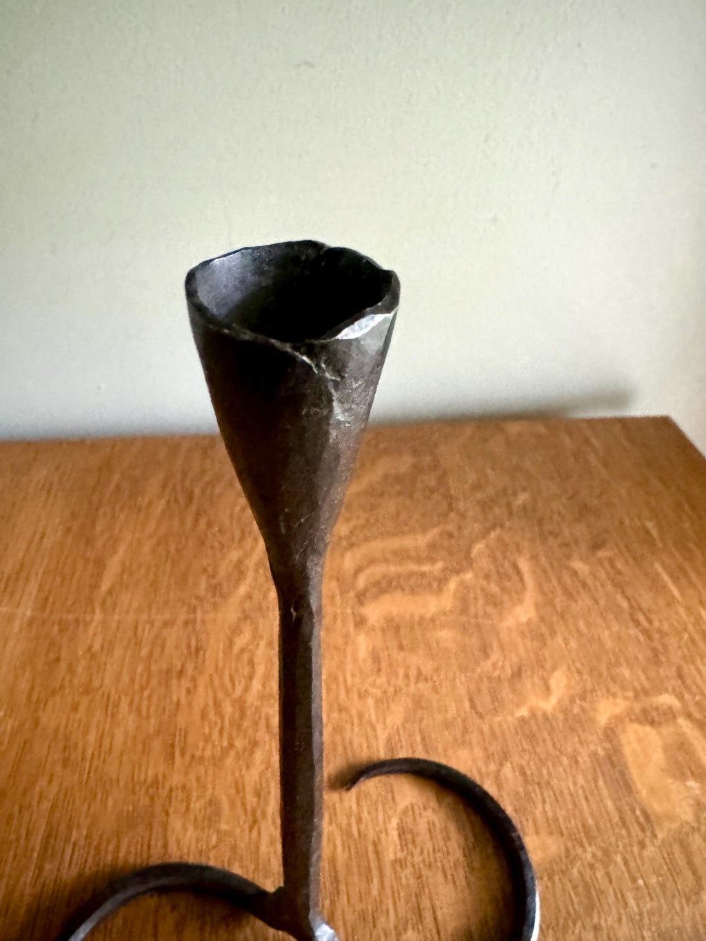 Primitive Wrought Iron Candlestick Holder | Hand Forged Iron Candlestick Holder | Brutalist Candle Holder | Rustic Candle Holder