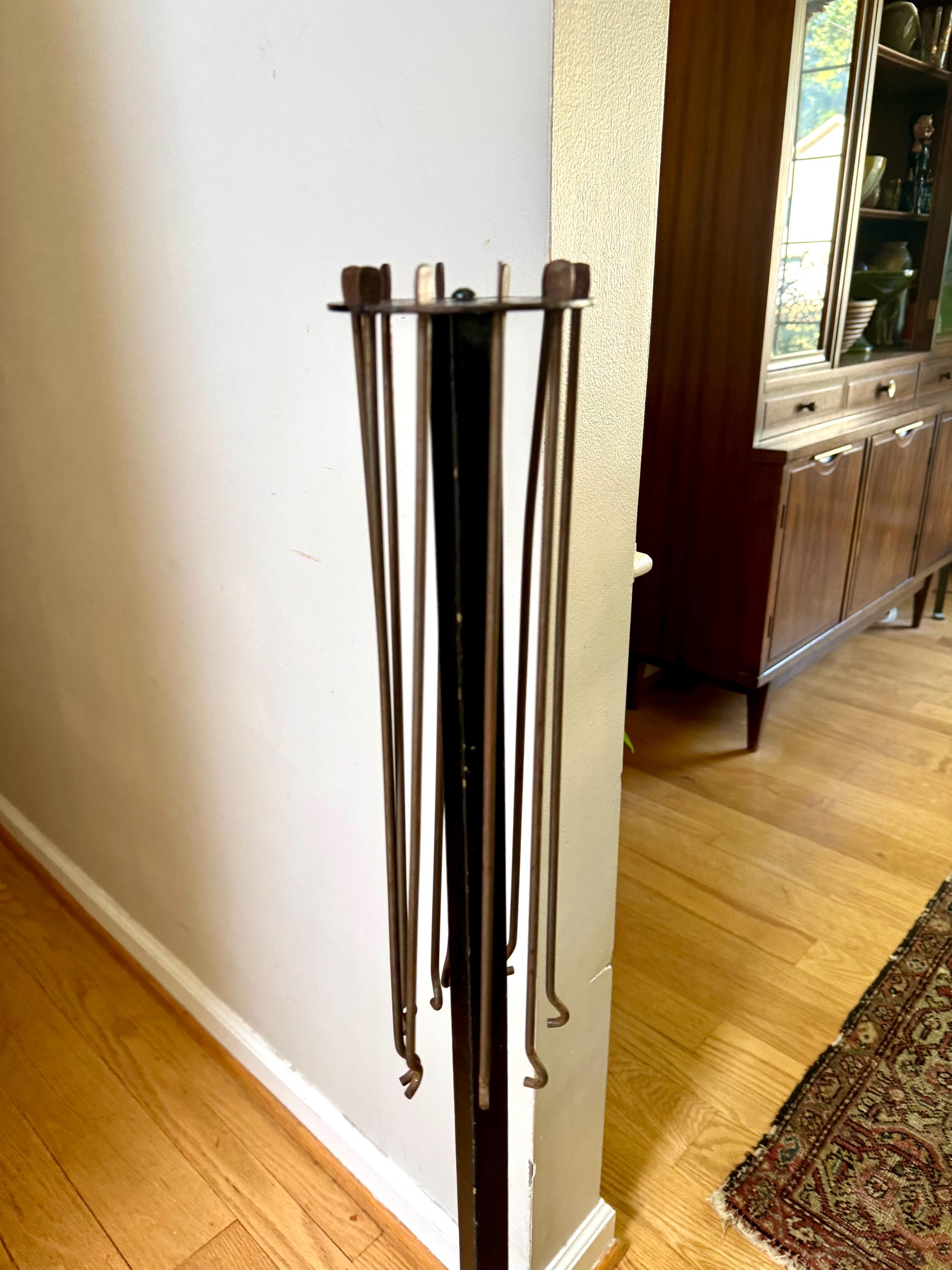 Vintage Clothes Umbrella Drying Rack | Metal and Wood Clothes Rack | Metal Armed Clothes Rack | Folding Clothes Rack| Collapsible Towel Rack