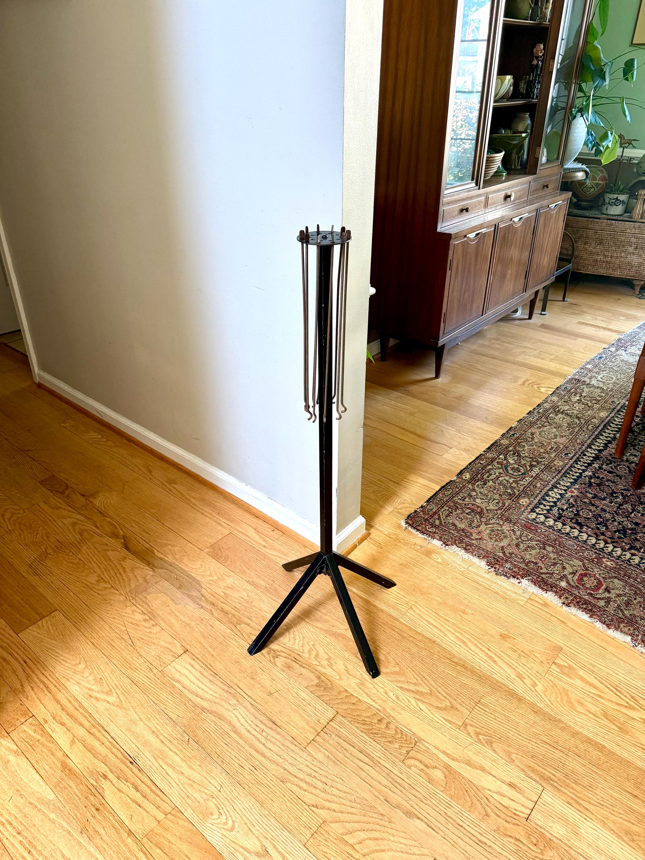 Vintage Clothes Umbrella Drying Rack | Metal and Wood Clothes Rack | Metal Armed Clothes Rack | Folding Clothes Rack| Collapsible Towel Rack